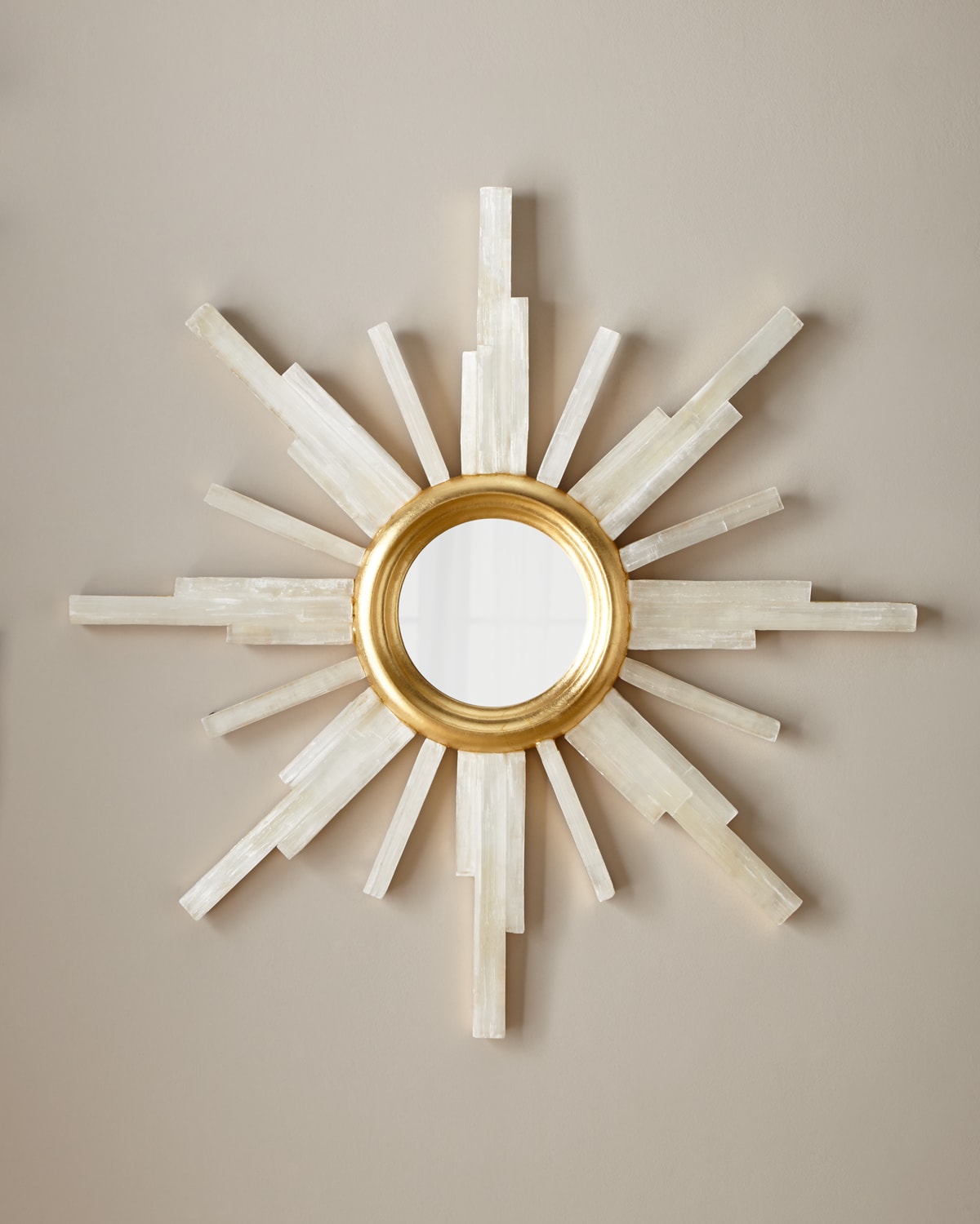 John-richard Collection Selenite Star Mirror In Gold