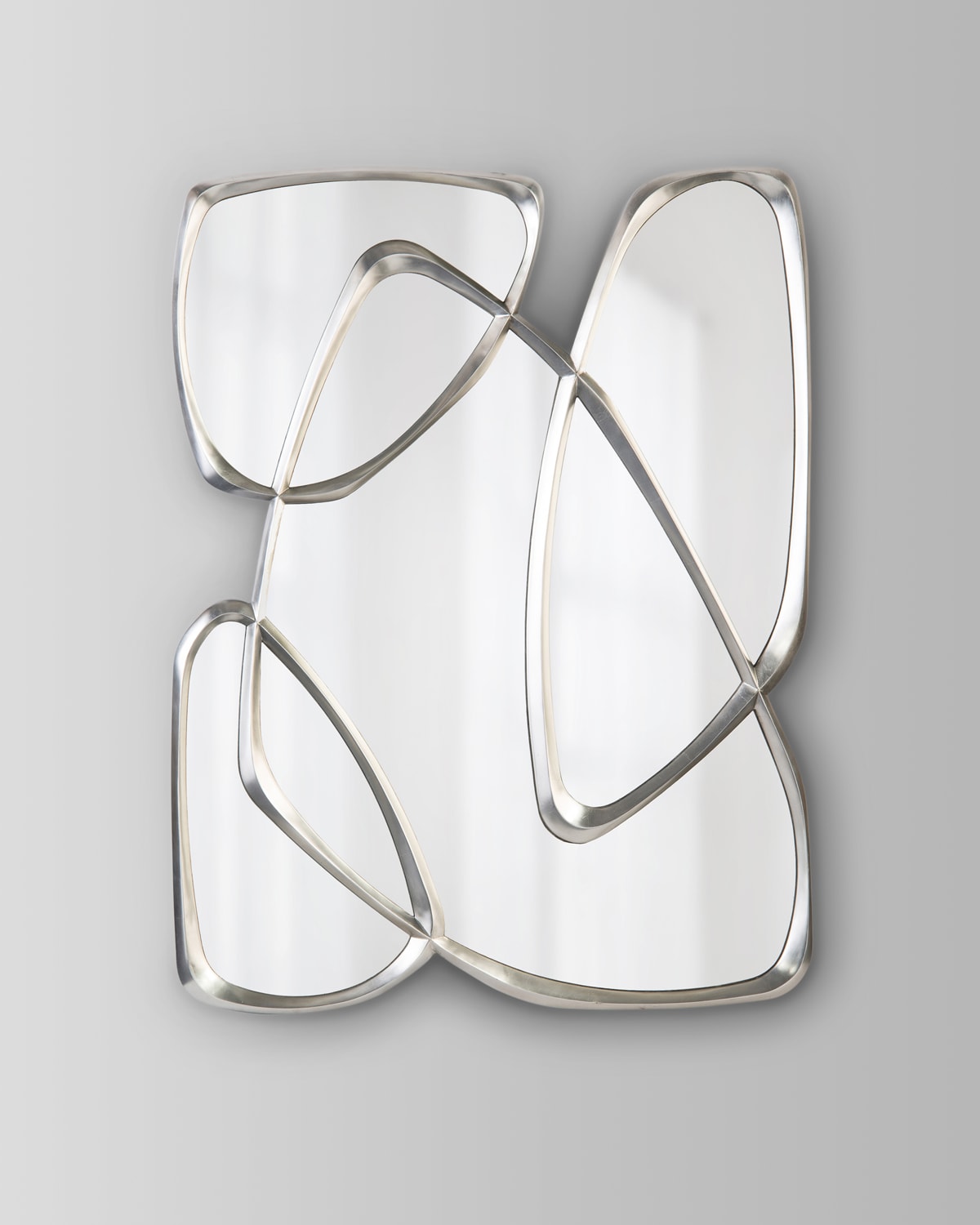 Shop John-richard Collection Zeta Mirror In Pewter In Silver