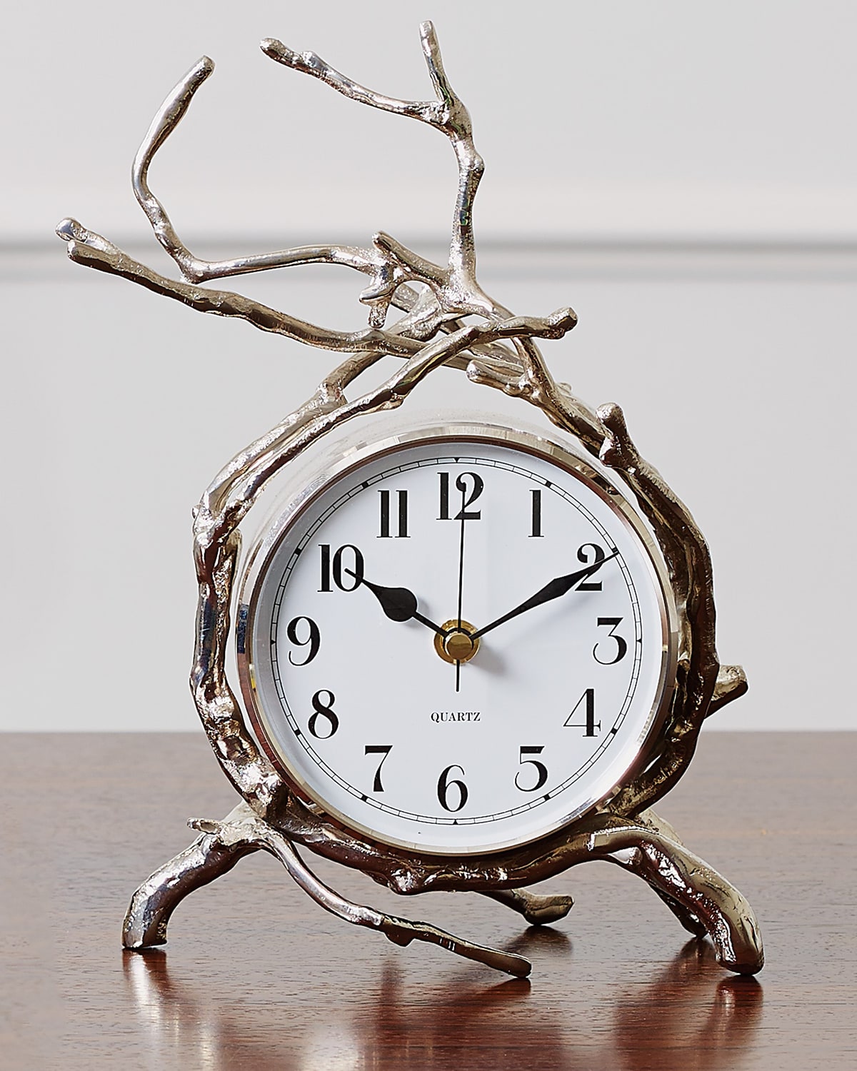 Shop Global Views Twig Nickel Clock In Silver