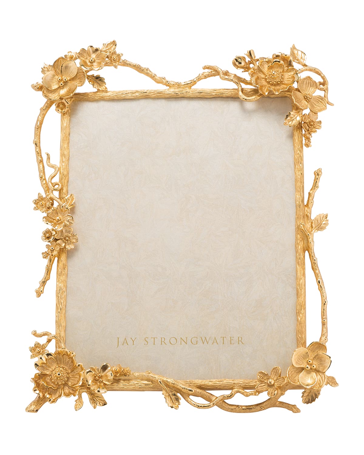 Jay Strongwater Floral Frame, 8" X 10" In Gold