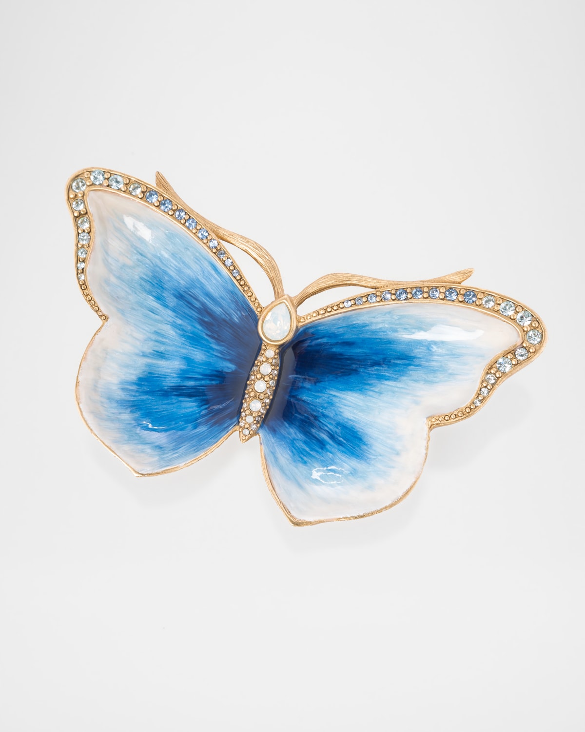 Jay Strongwater Indigo Butterfly Trinket Tray In Indigo