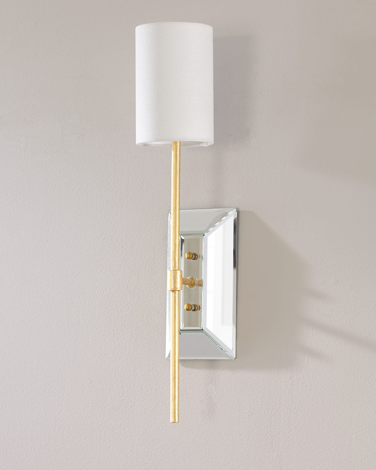 Worlds Away Beveled Mirror And Gold Leaf Wall Sconce In Clear