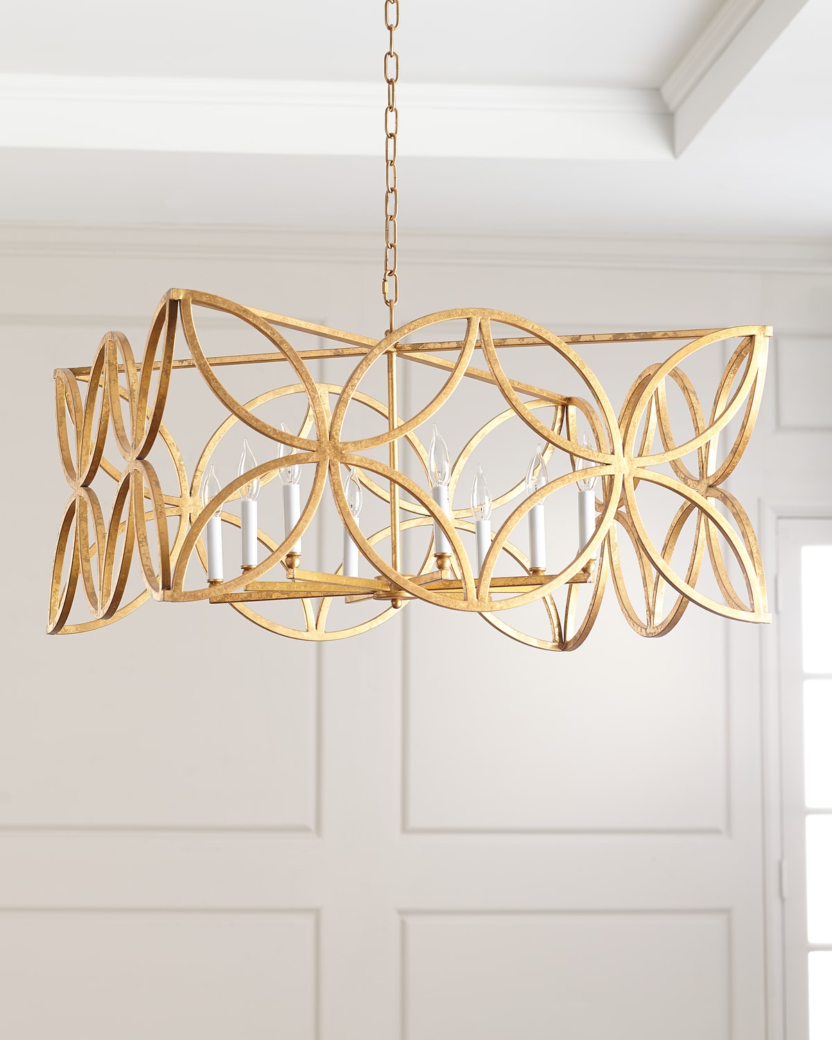 Old World Design Mccarty Gold Leaf Chandelier In Gold