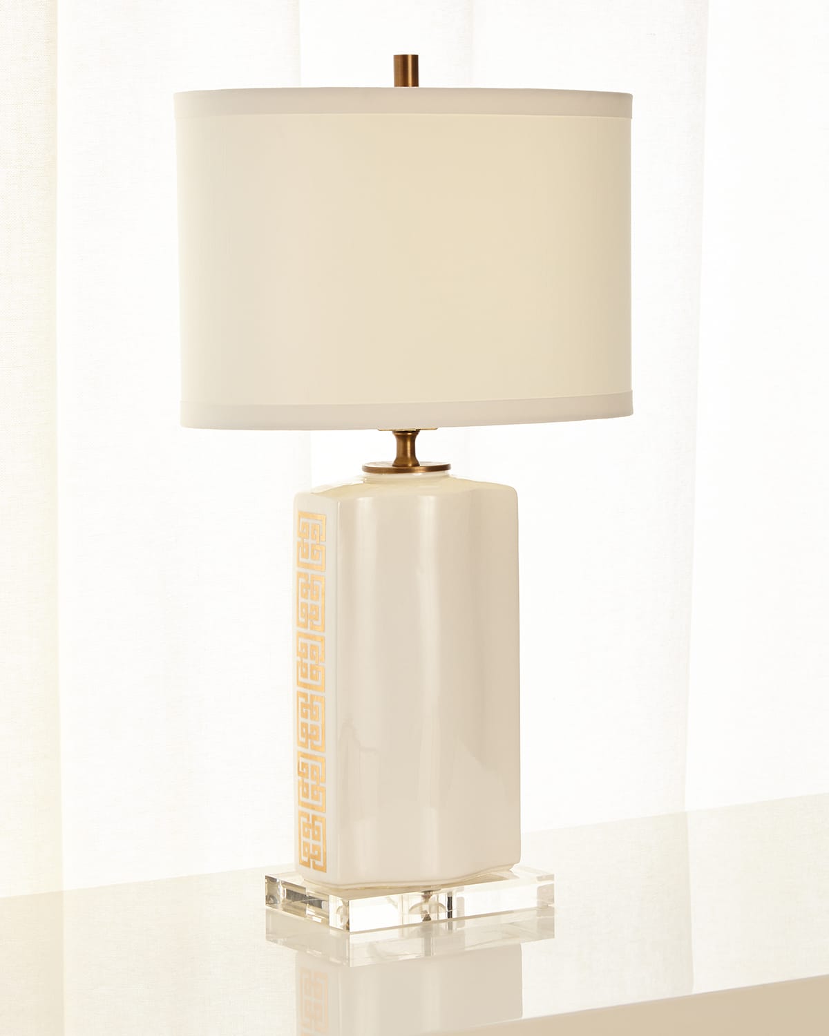 Port 68 Palace Fret Table Lamp In Ivory