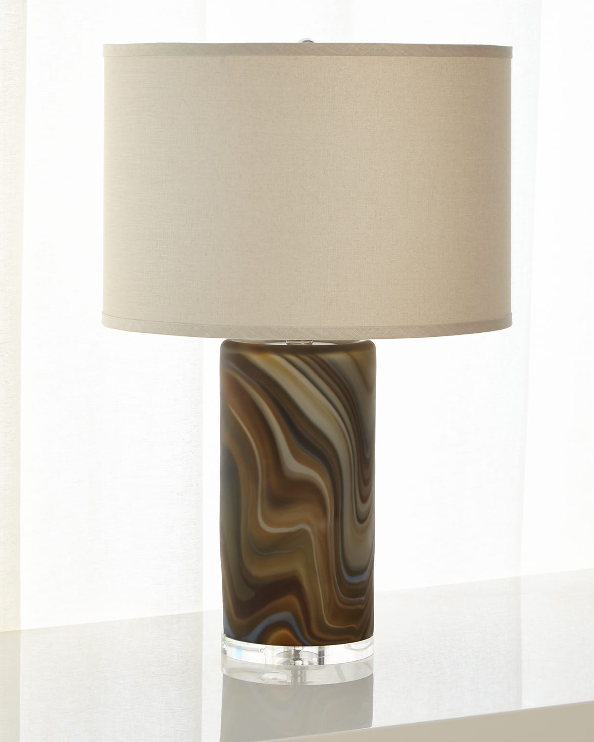 Shop Jamie Young Terrene Table Lamp In Gray Pattern