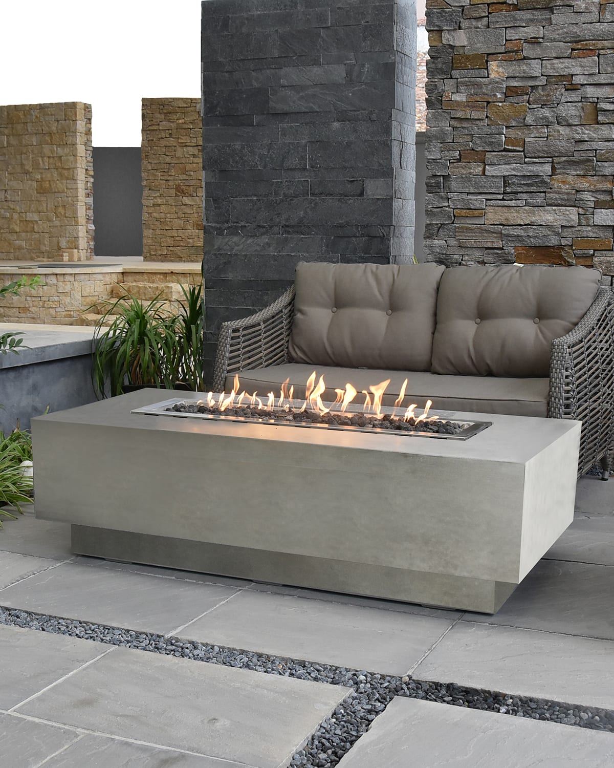 Shop Elementi Granville Outdoor Fire Pit Table With Natural Gas Assembly In Gray