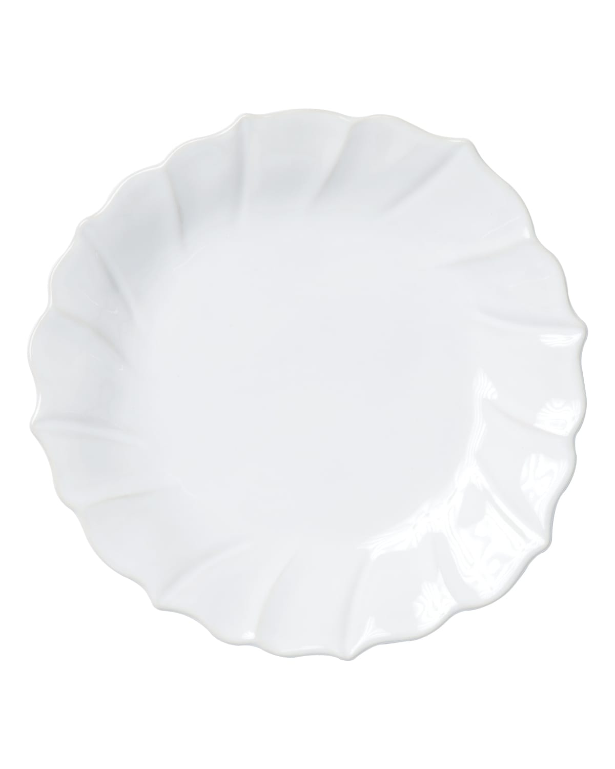 Vietri Incanto Stone Ruffle Salad Plate, White