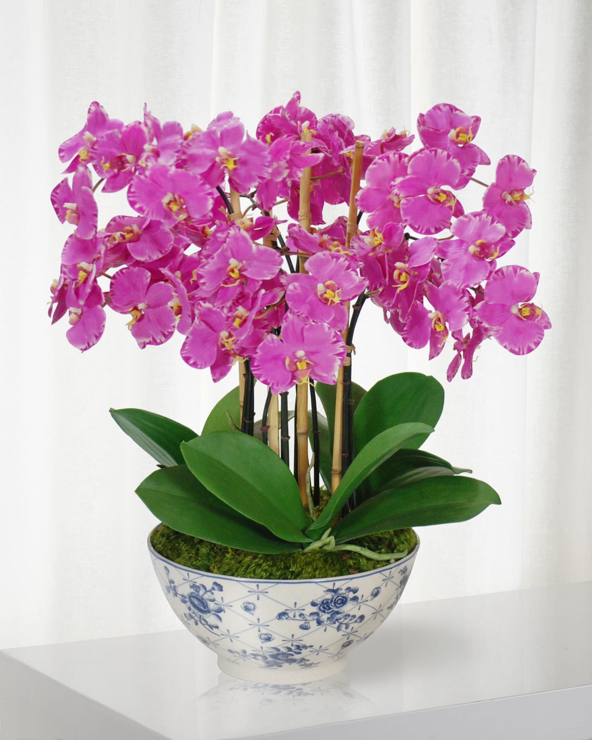 Shop Winward Home Orchid In Rose Trellis Bowl In Fuchsia