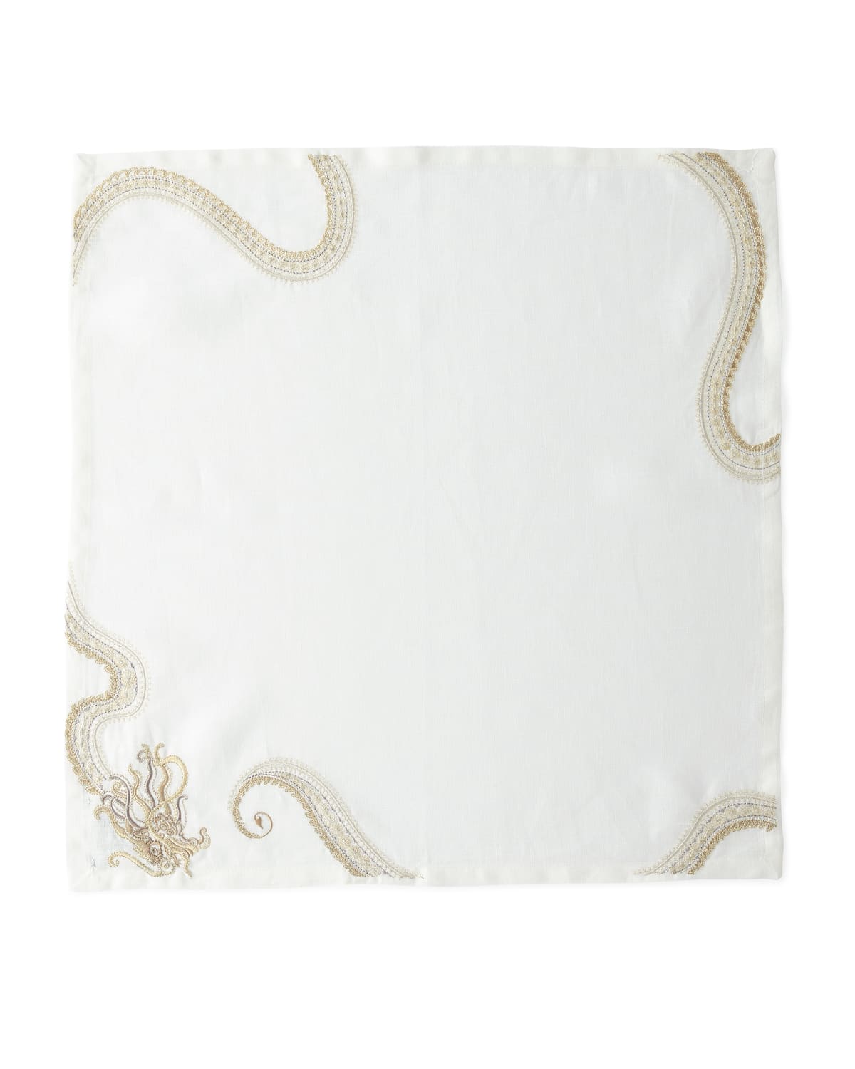 Shop Kim Seybert Dragon Imperial Napkin In White Pattern