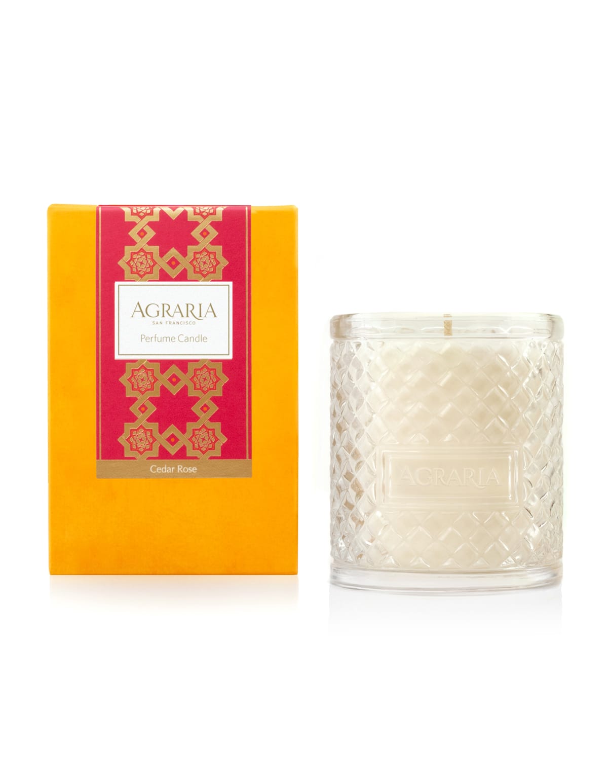 Agraria 7 Oz. Cedar Rose Woven Crystal Perfume Candle In Gold