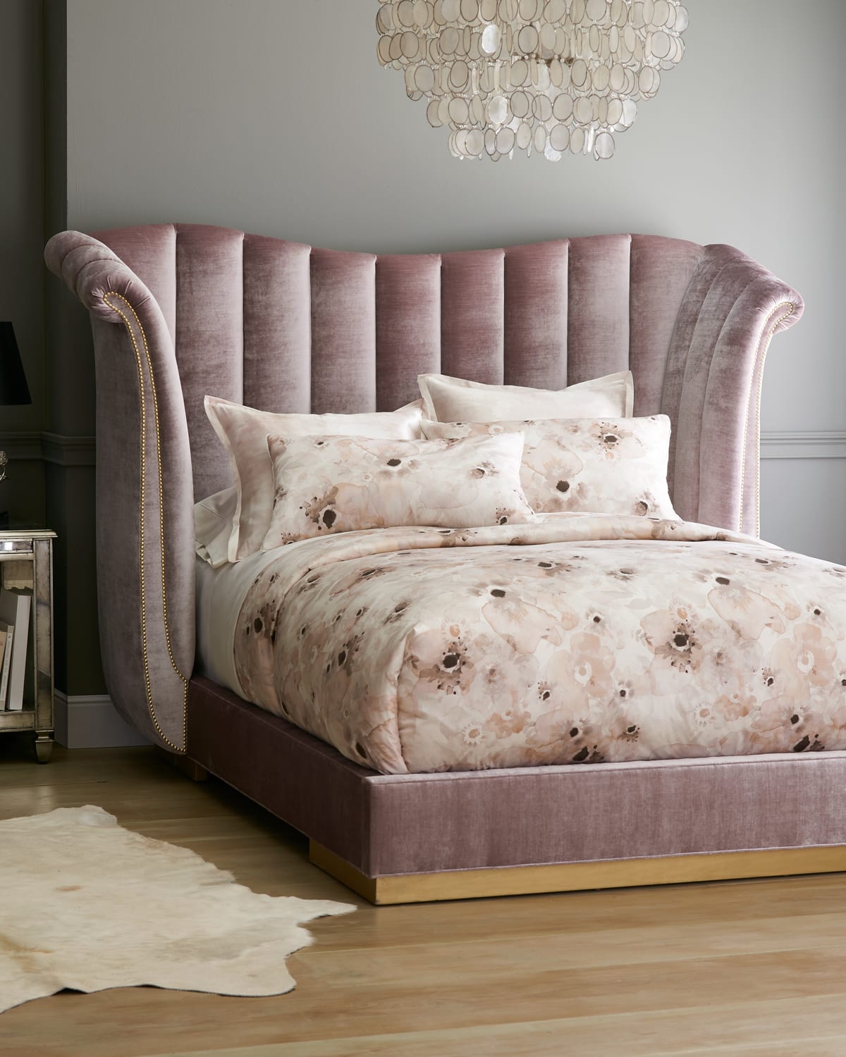 Haute House Moira Channel Tufted Queen Bed In Amethyst