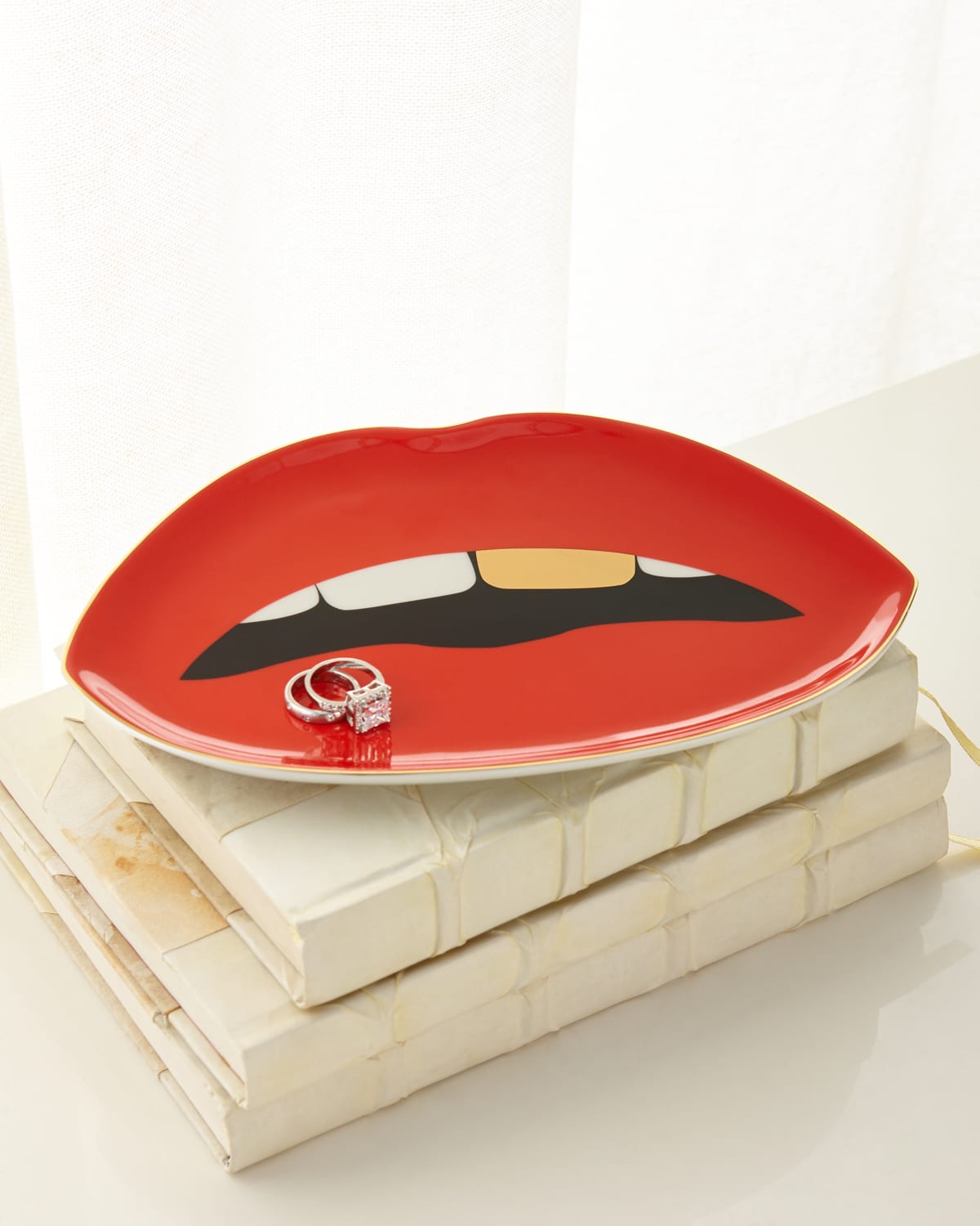 Shop Jonathan Adler Lip-shaped Tray In Multi