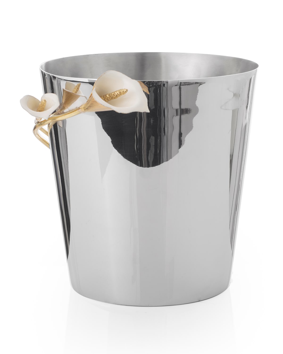 Michael Aram Calla Lily Wastebasket In Silver