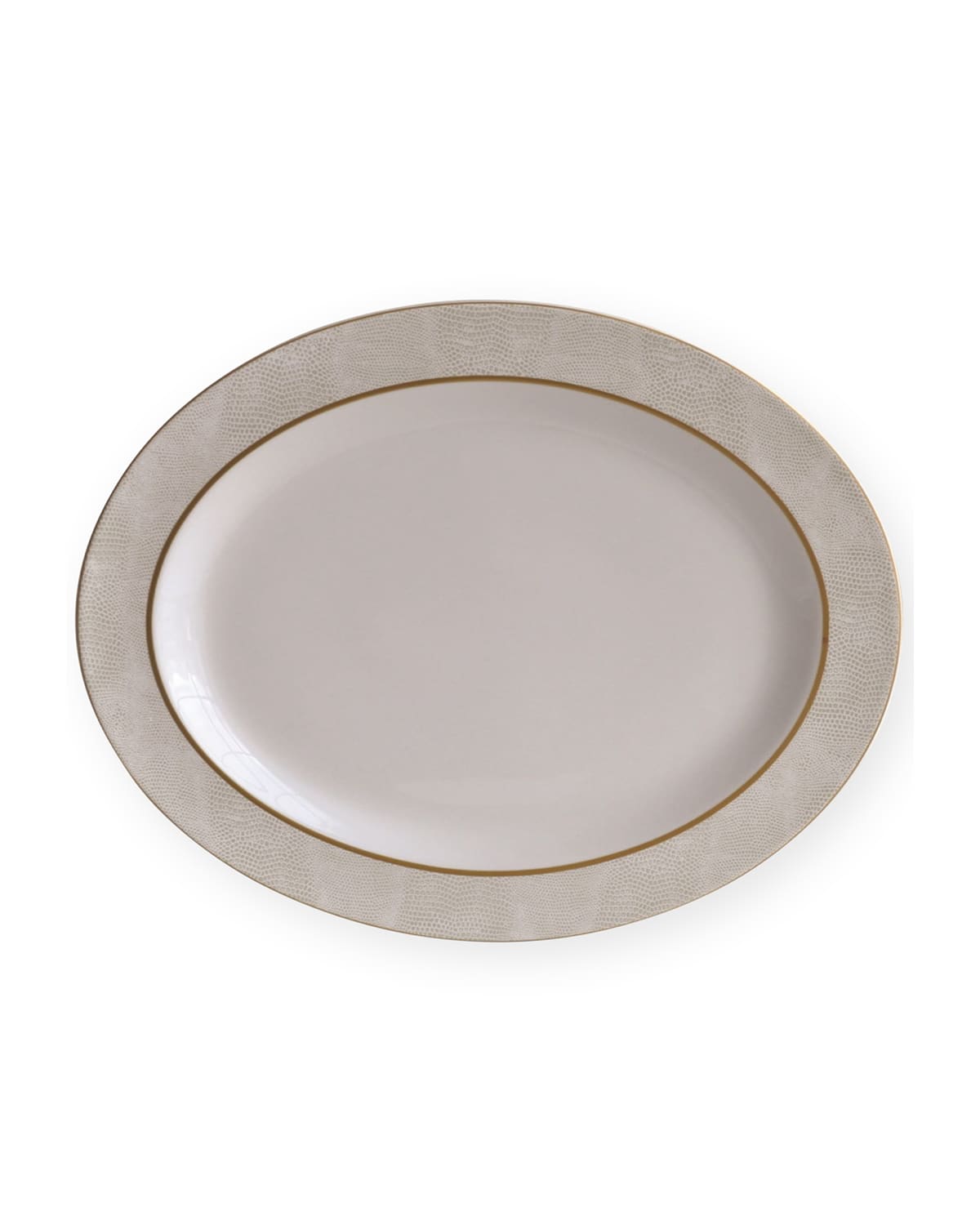 Shop Bernardaud Sauvage White Oval Platter, 15" In White Gold