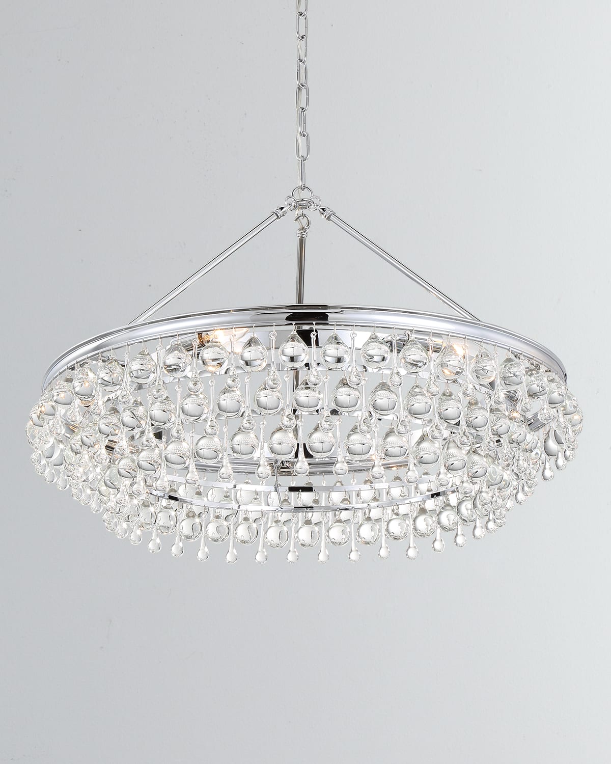 Crystorama Calypso 6-light Crystal Teardrop Chandelier In Silver