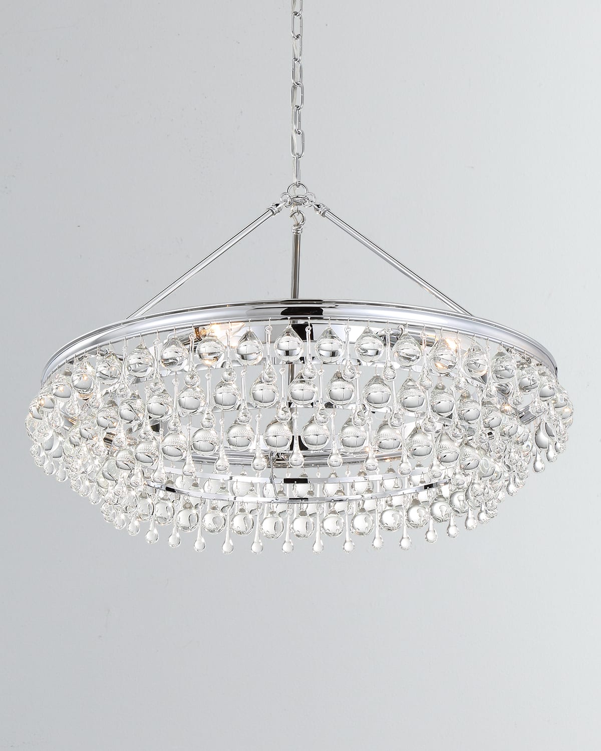 Shop Crystorama Calypso 6-light Crystal Teardrop Chandelier In Silver