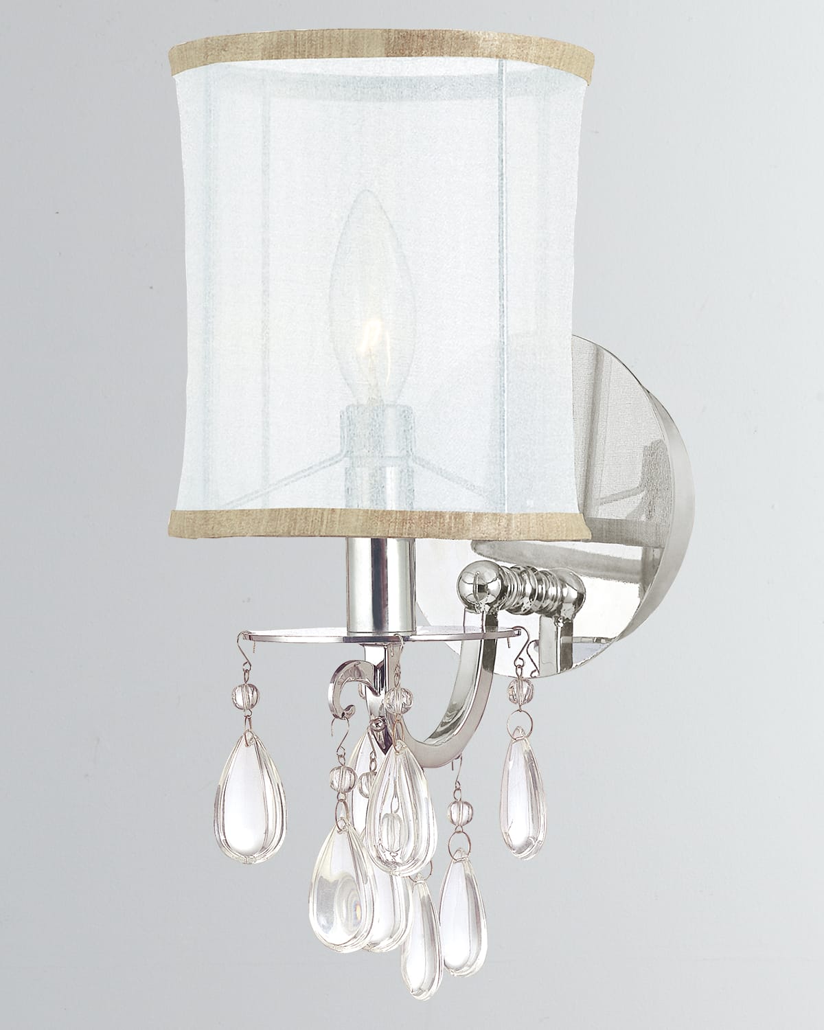 Crystorama Hampton 1-light Chrome Sconce In Silver