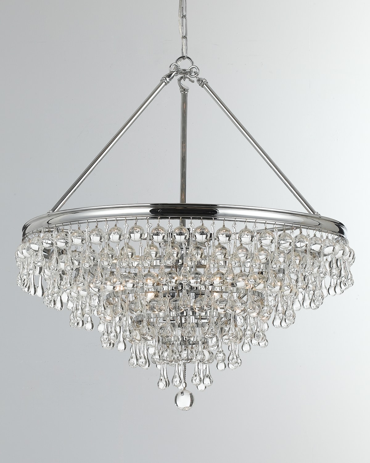 Shop Crystorama Calypso 8-light Crystal Teardrop Chandelier In Silver