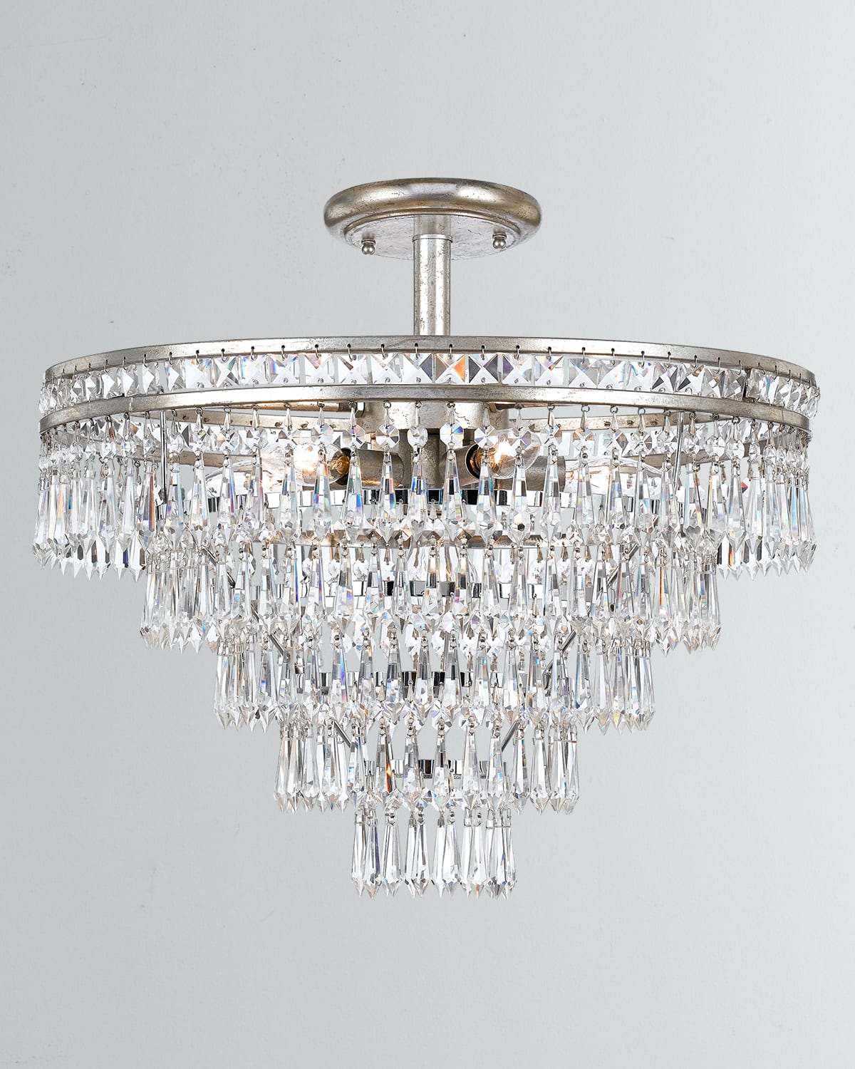 Shop Crystorama Mercer 6-light Hand-cut Crystal Convertible Chandelier In Silver