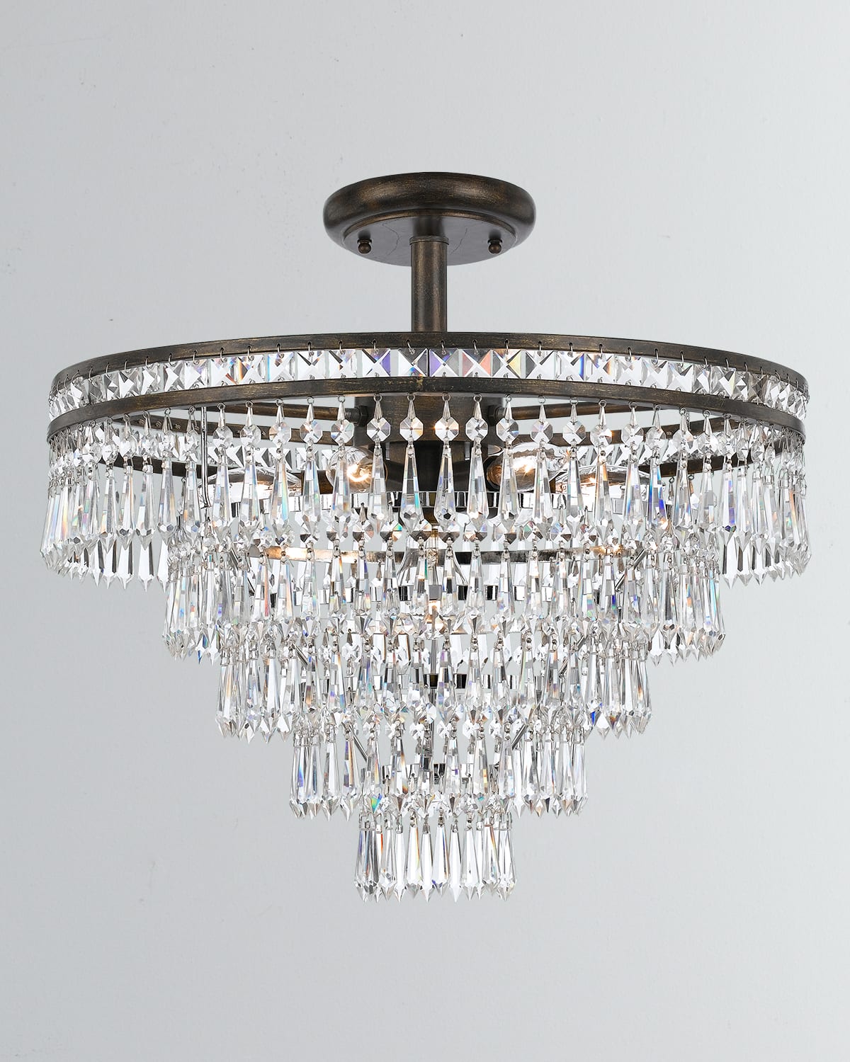 Crystorama Mercer 6-light Hand-cut Crystal Convertible Chandelier