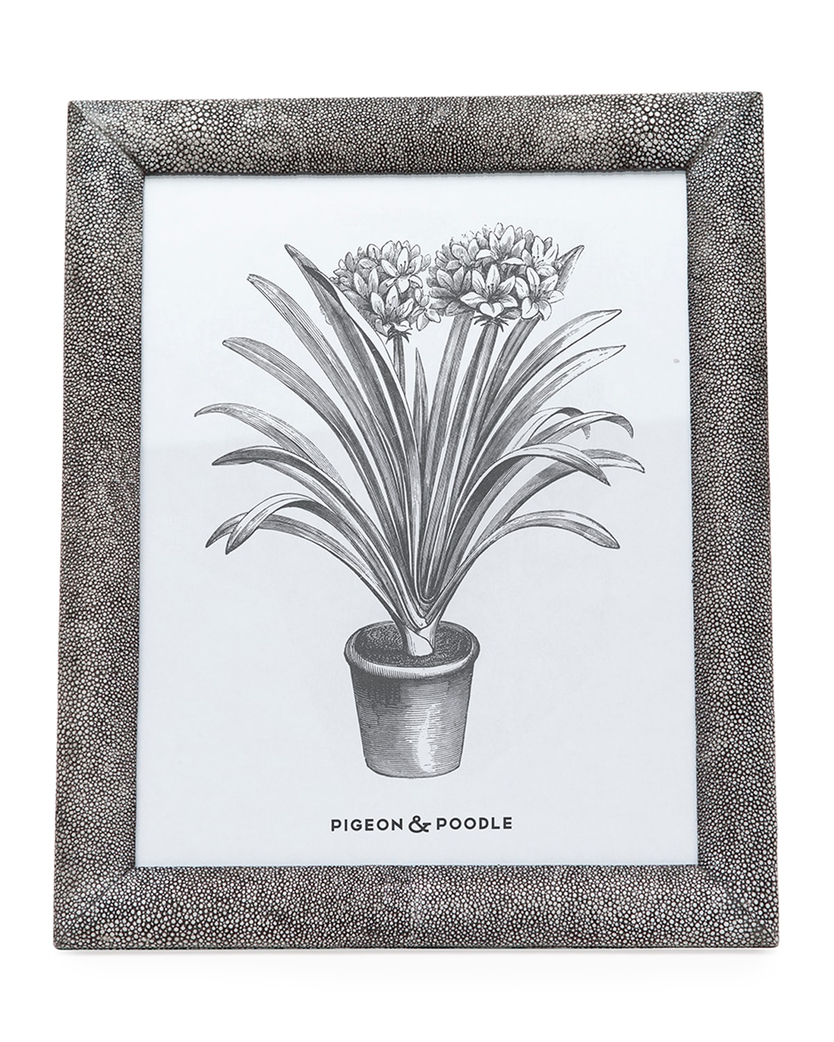Shop Pigeon & Poodle Oxford Faux-shagreen Picture Frame, 8" X 10" In Gray