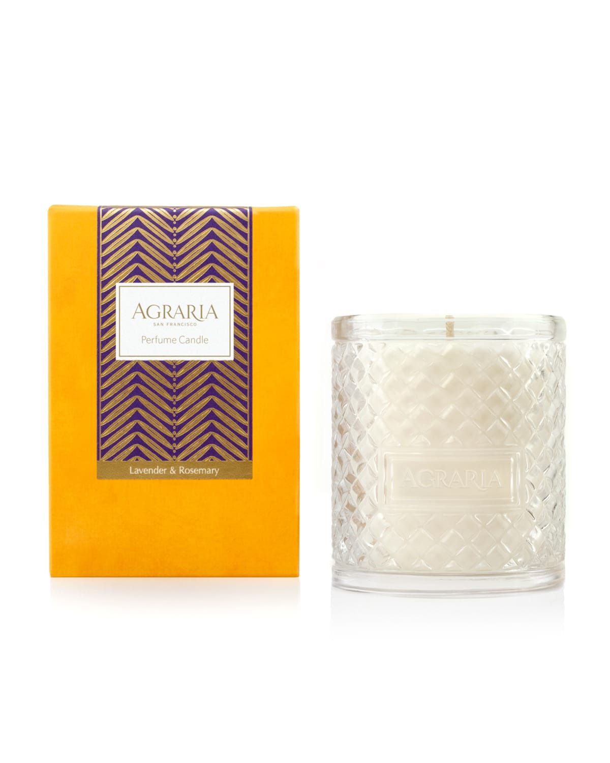 Agraria Lavender & Rosemary Woven Crystal Perfume Candle, 7 Oz. In Gold