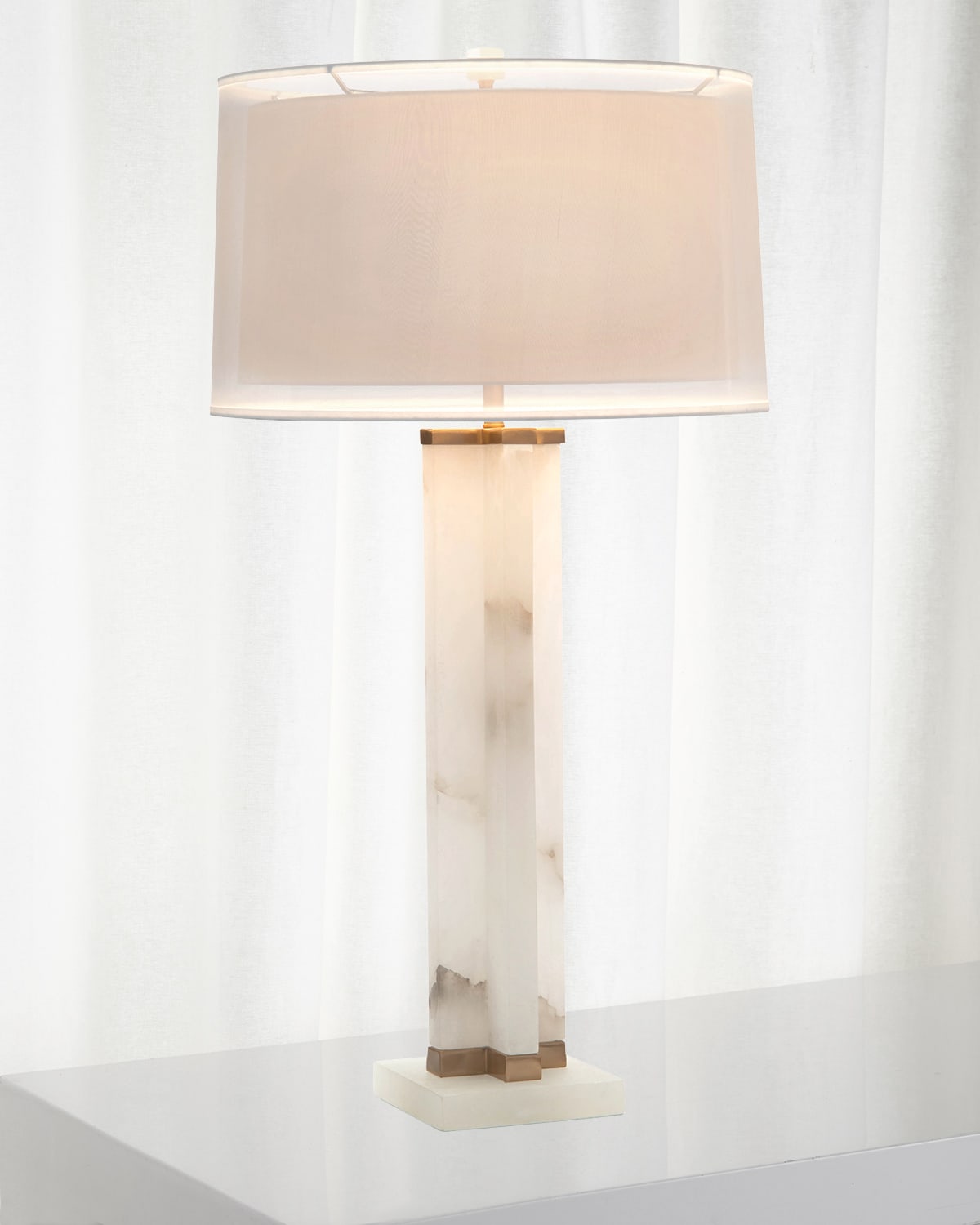 John-richard Collection Alabaster Cross Table Lamp In Yellow