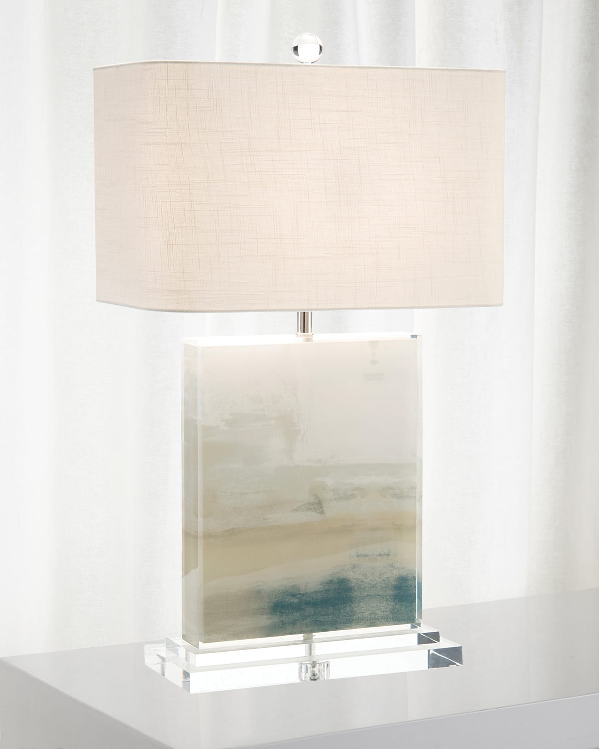 Shop John-richard Collection Slated Table Lamp In White
