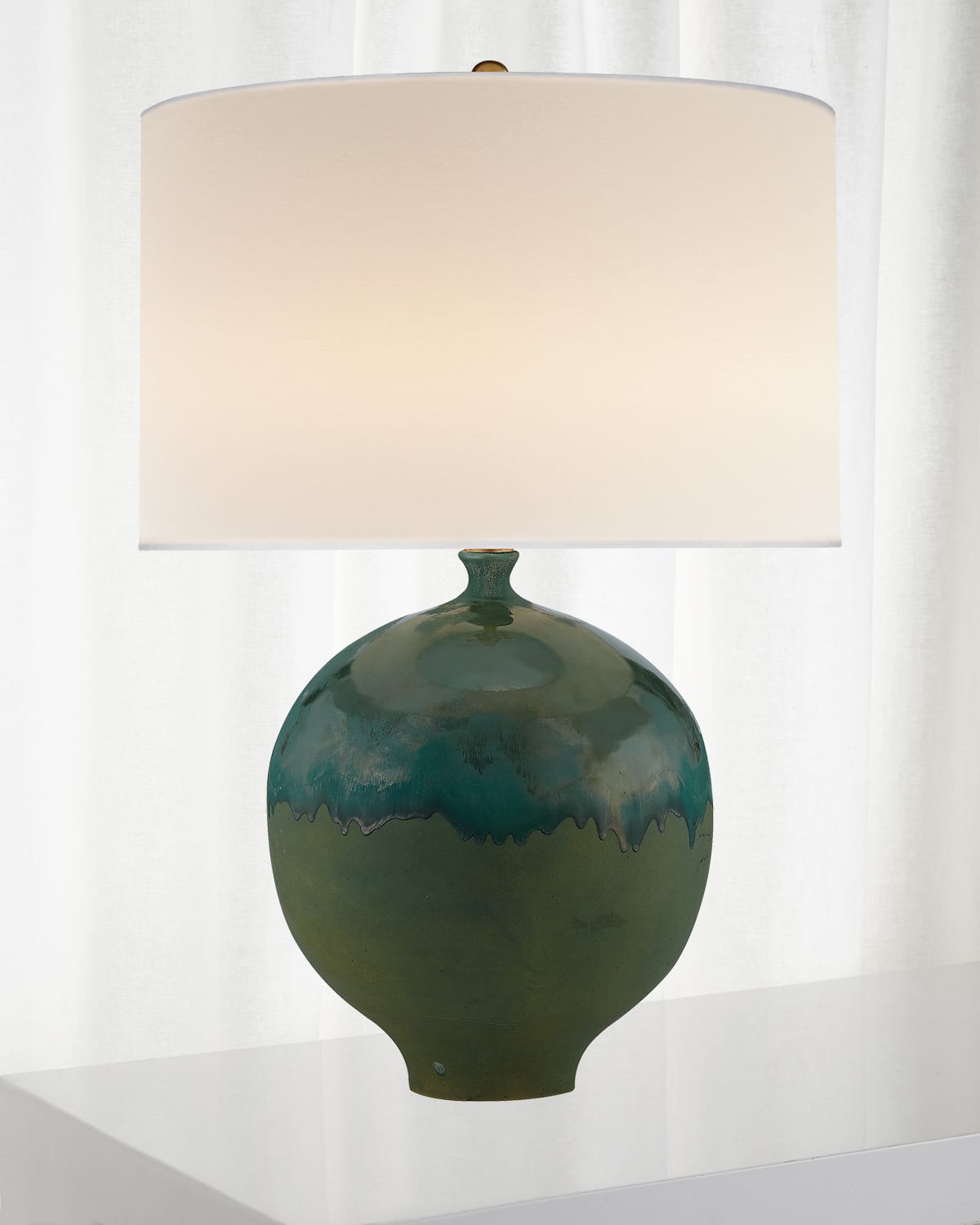Shop Visual Comfort Signature Gaios Table Lamp By Aerin In Green