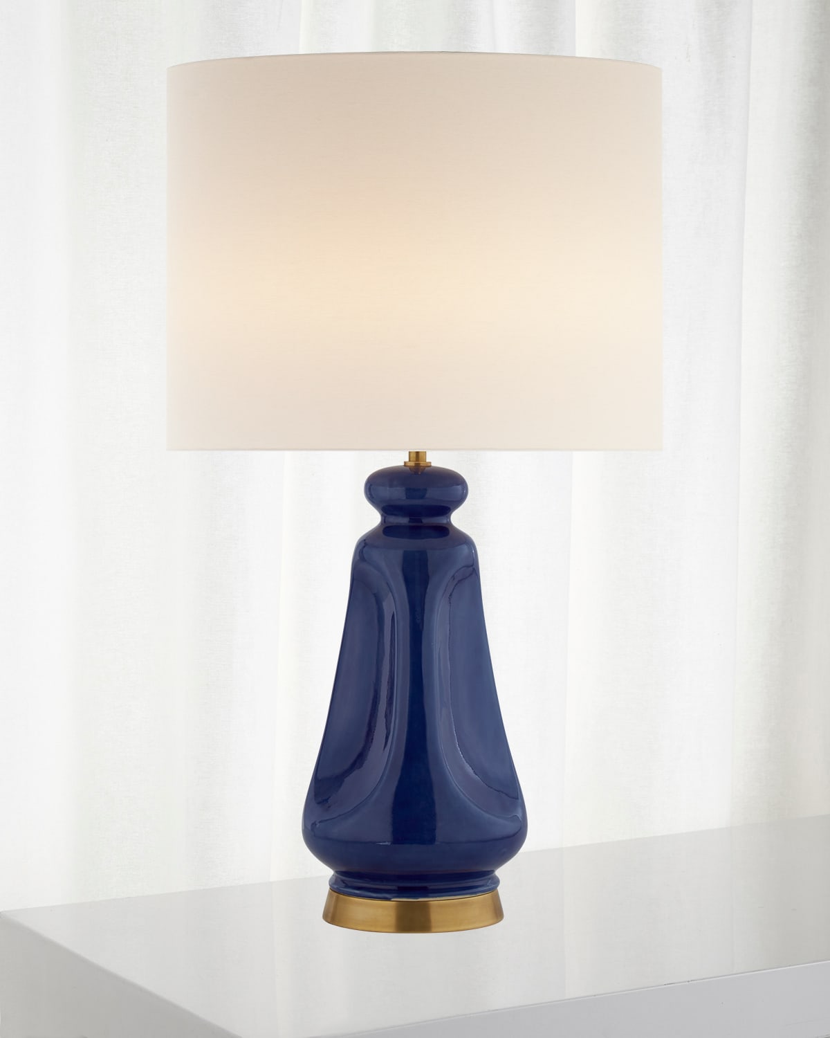 Shop Visual Comfort Signature Kapila Table Lamp By Aerin In Blue