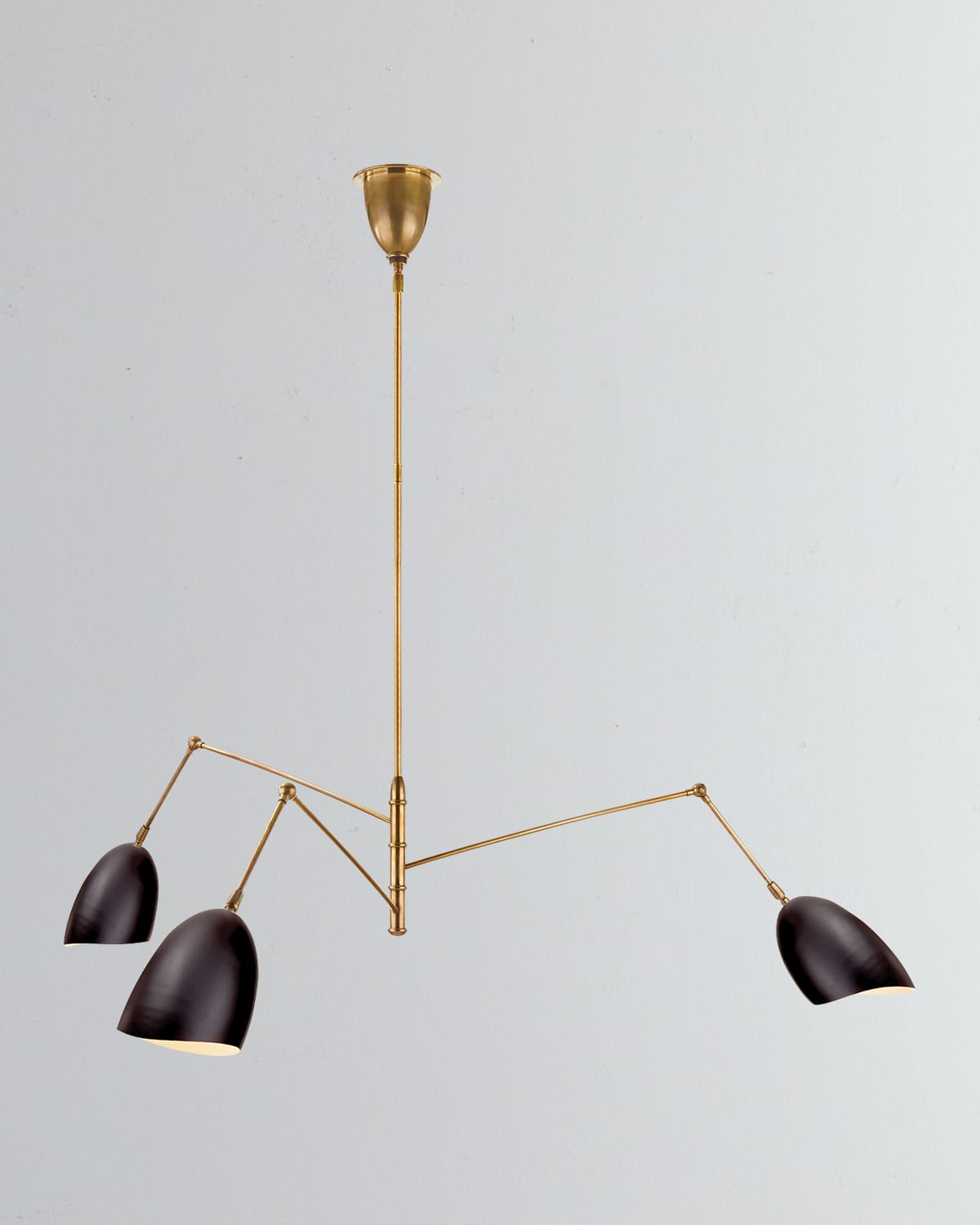 Visual Comfort Signature Sommerard Large Triple Arm Chandelier By Aerin In Black And Gold