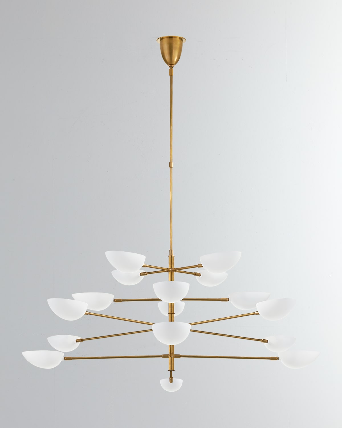Shop Visual Comfort Signature Graphic Grande Four Tier Chandelier By Aerin In White And Gold