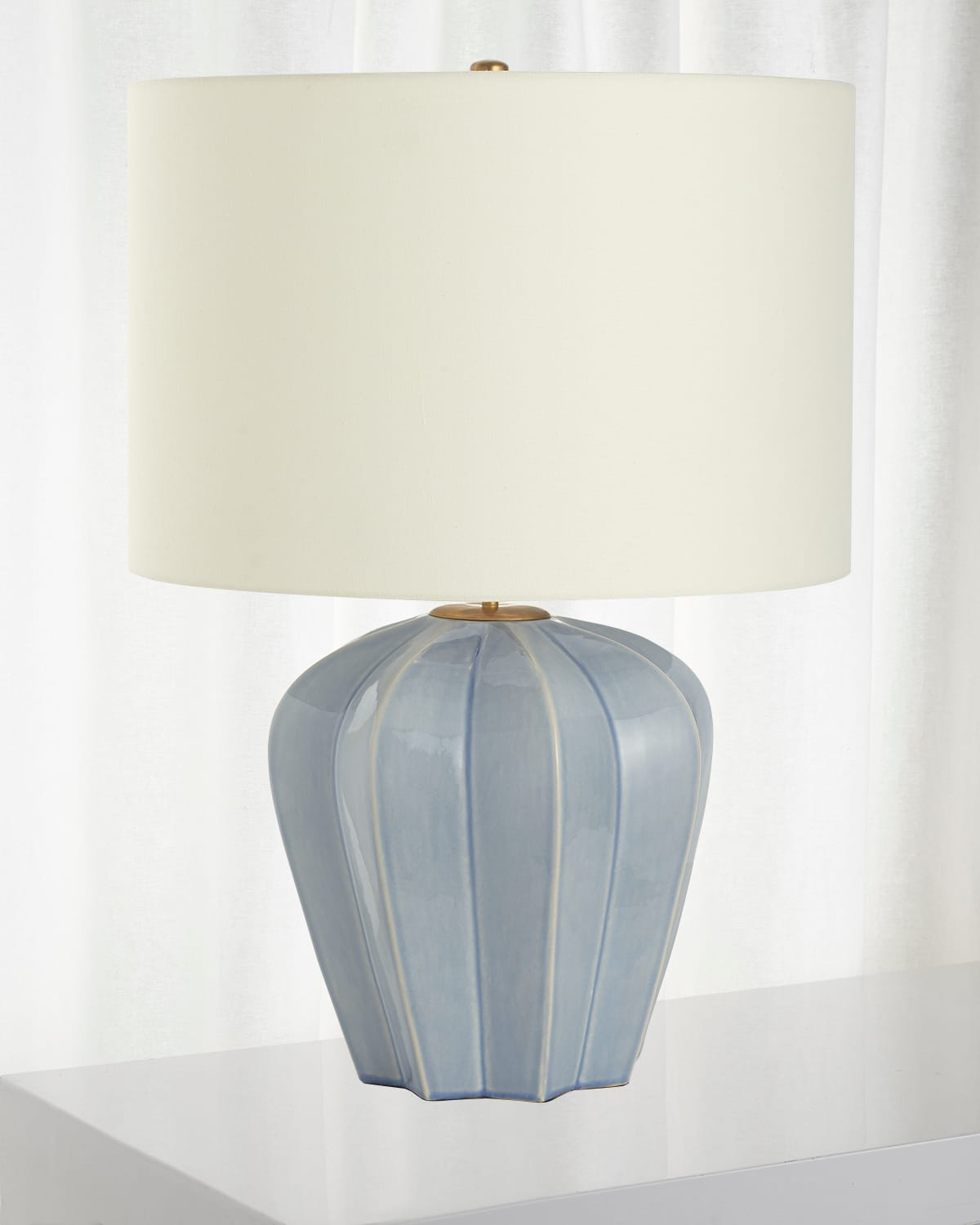 Shop Visual Comfort Signature Pierrepont Medium Table Lamp By Aerin In Blue