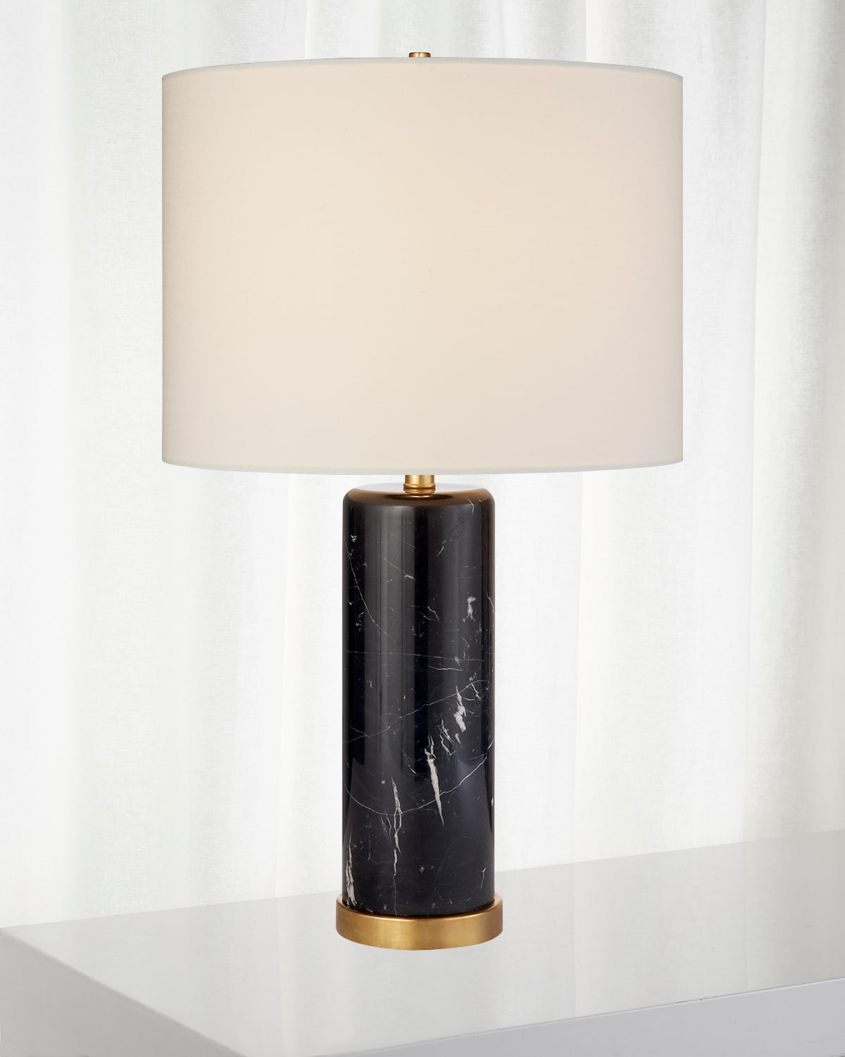Shop Visual Comfort Signature Cliff Table Lamp By Aerin In Black Pattern