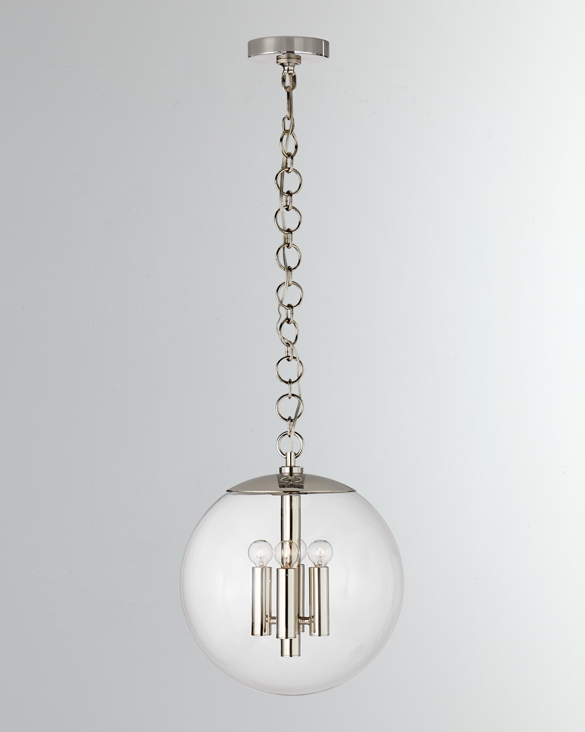 Shop Visual Comfort Signature Turenne Medium Globe Pendant By Aerin In Silver