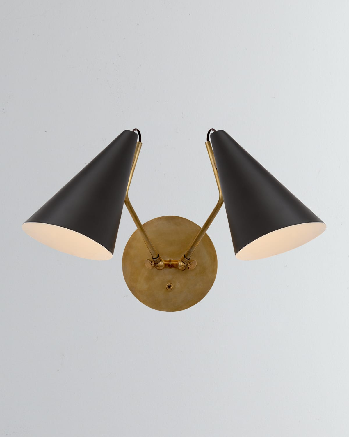 Shop Visual Comfort Signature Clemente Double Sconce By Aerin In Black And Gold