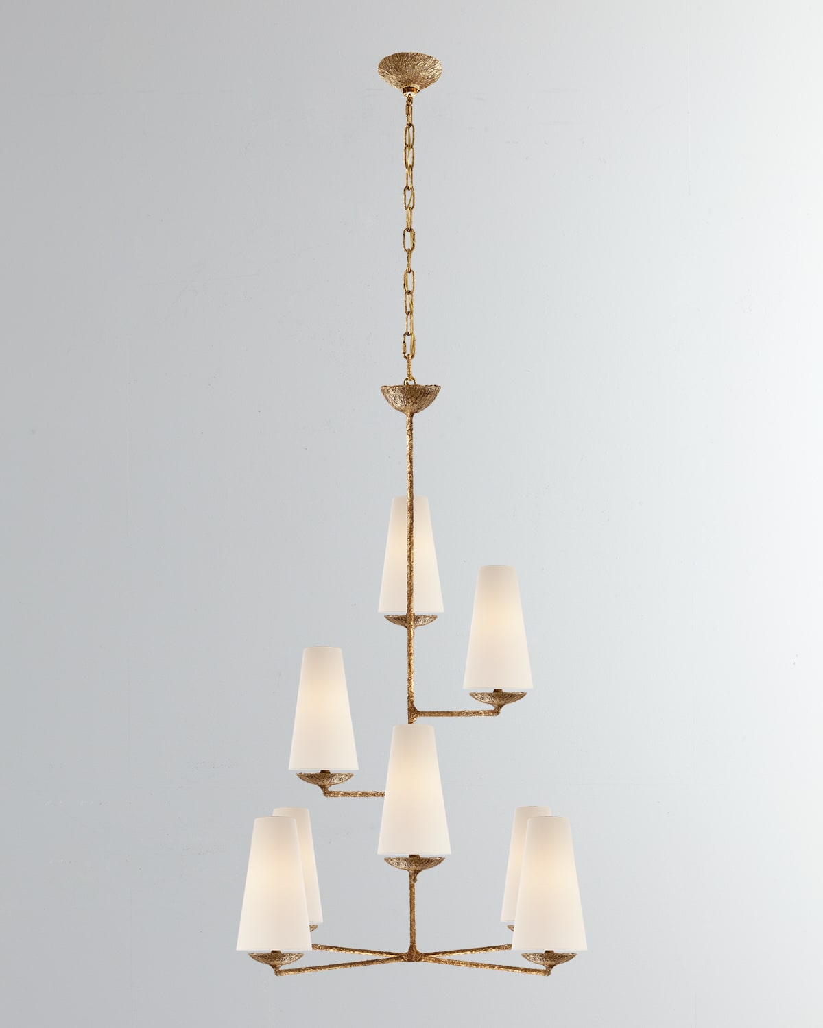 Visual Comfort Signature Fontaine Vertical Chandelier By Aerin In Aged Iron
