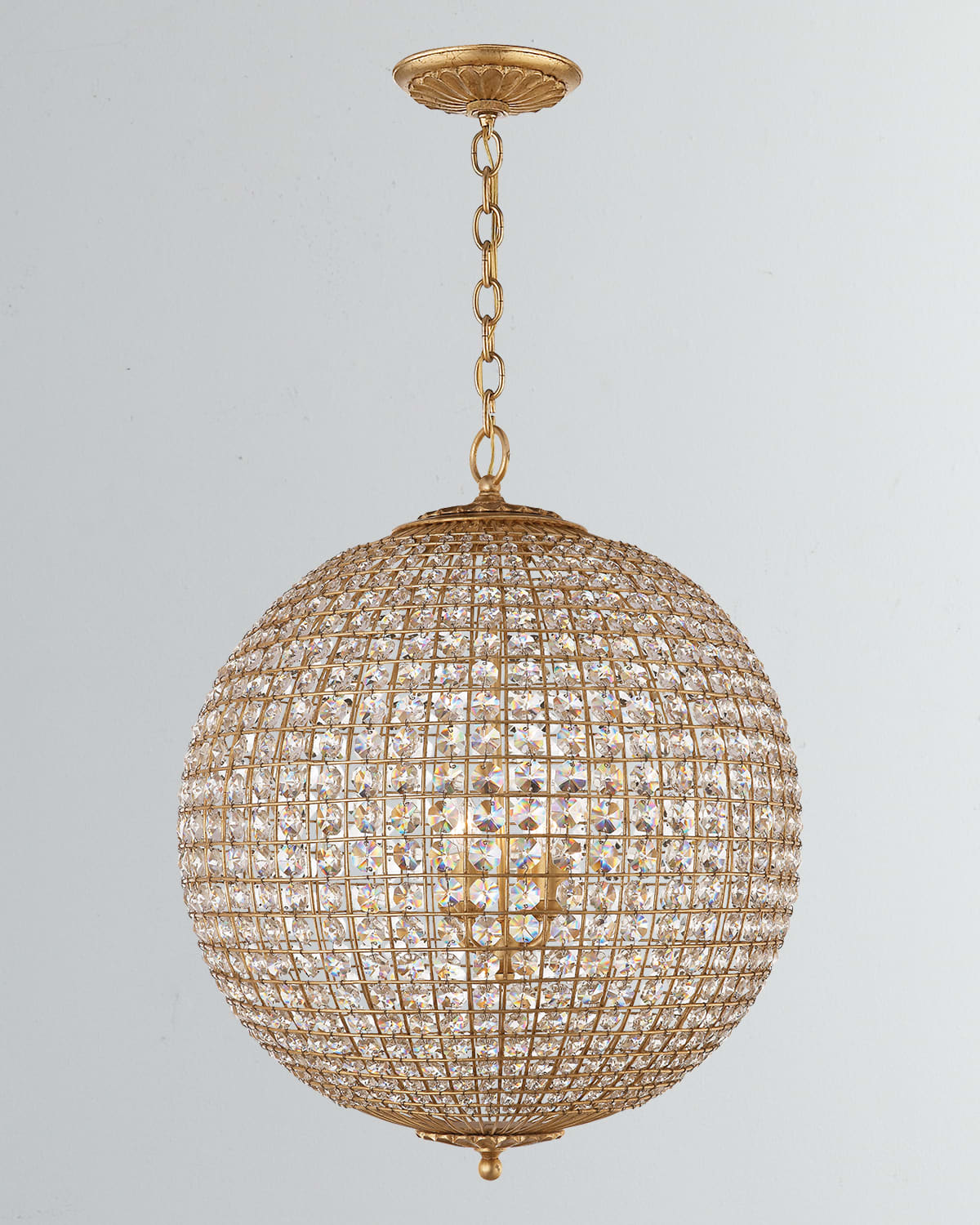 Shop Visual Comfort Signature Renwick Large Sphere Chandelier By Aerin In Gold
