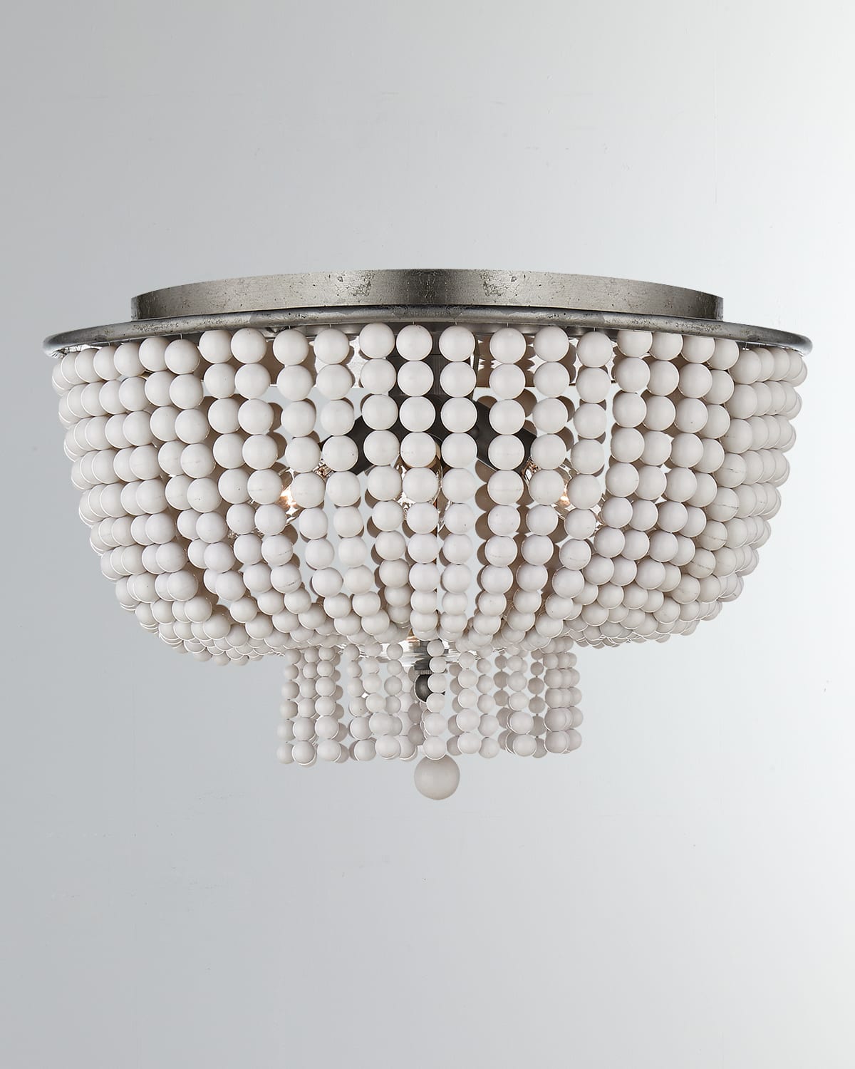 Shop Visual Comfort Signature Jacqueline Flush Mount By Aerin In White And Silver