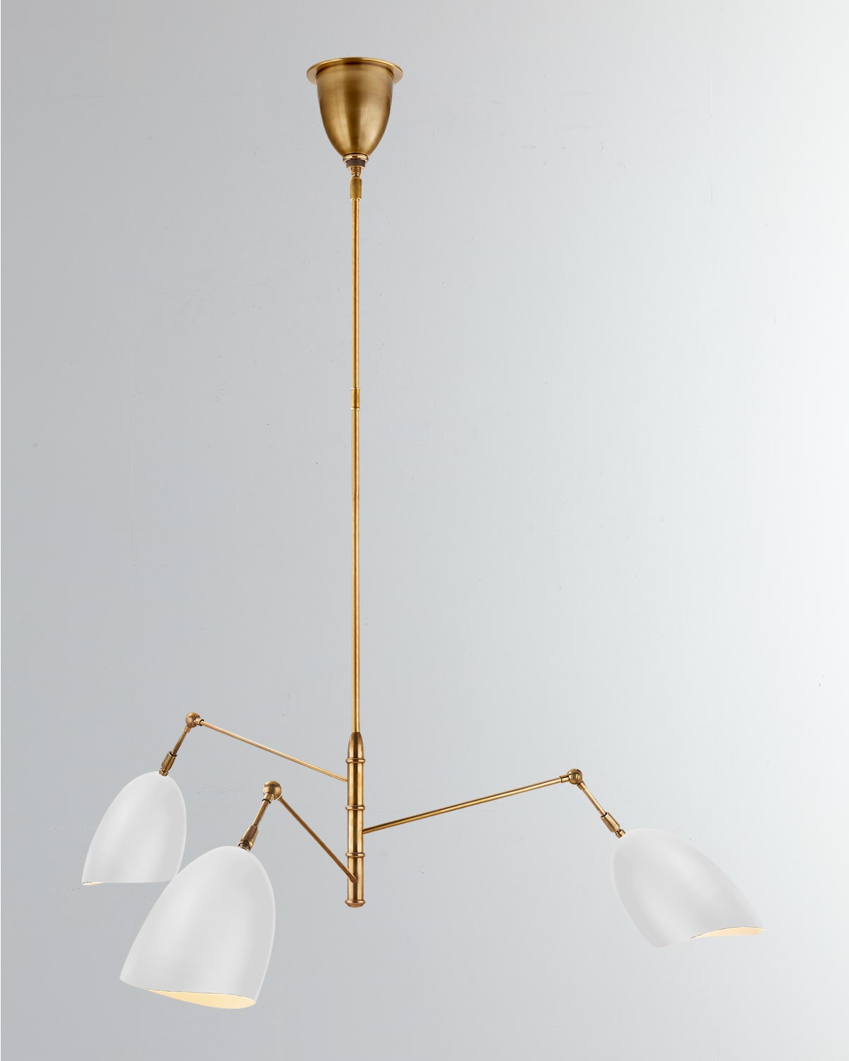 Shop Visual Comfort Signature Sommerard Medium Triple Arm Chandelier By Aerin In White And Gold