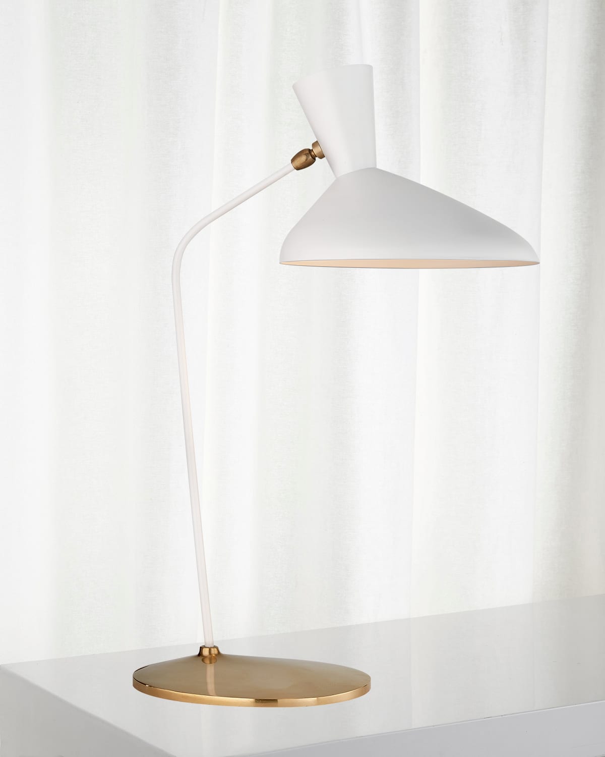 Shop Visual Comfort Signature Austen Large Offset Table Lamp By Aerin In White