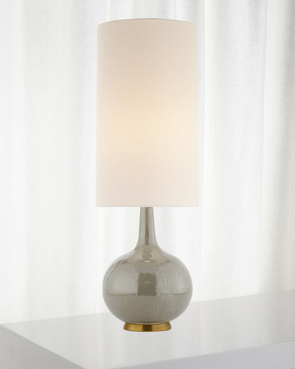 Shop Visual Comfort Signature Hunlen Table Lamp By Aerin In Gray