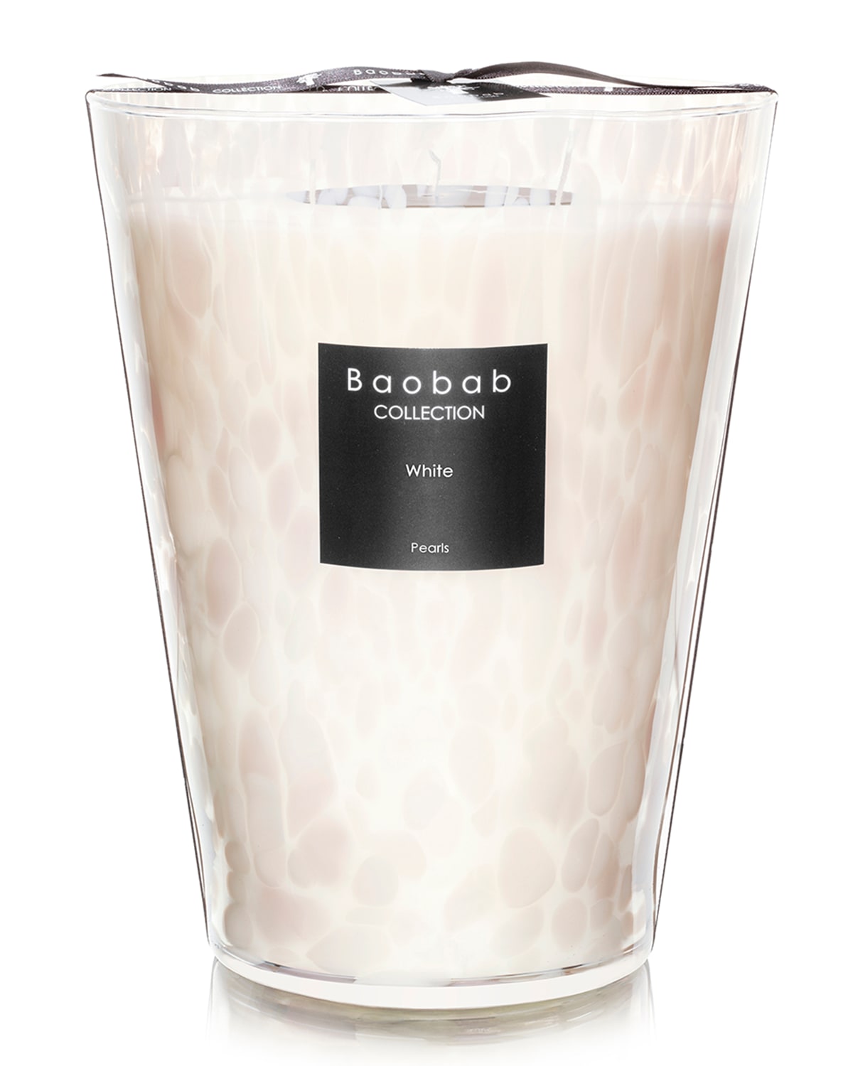 Baobab Collection White Pearls Candle, 9.4" In White/pink
