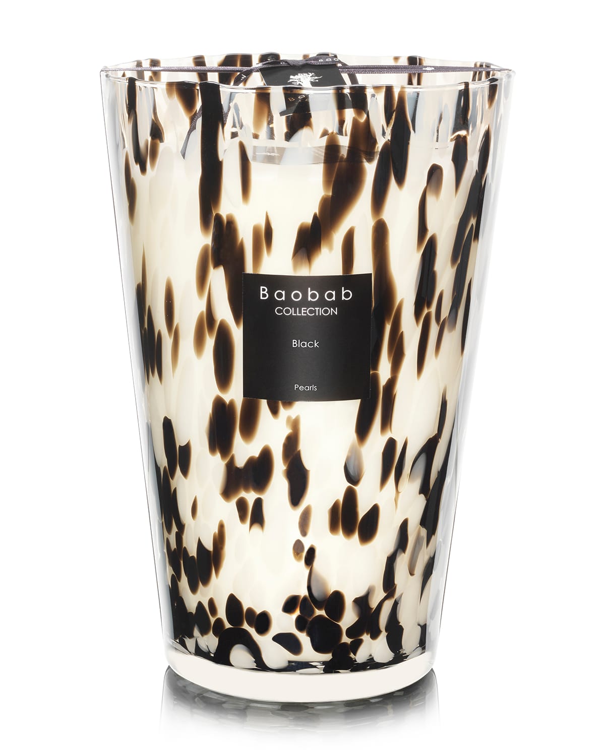 Shop Baobab Collection Black Pearls Scented Candle, 13.8" In Black/white