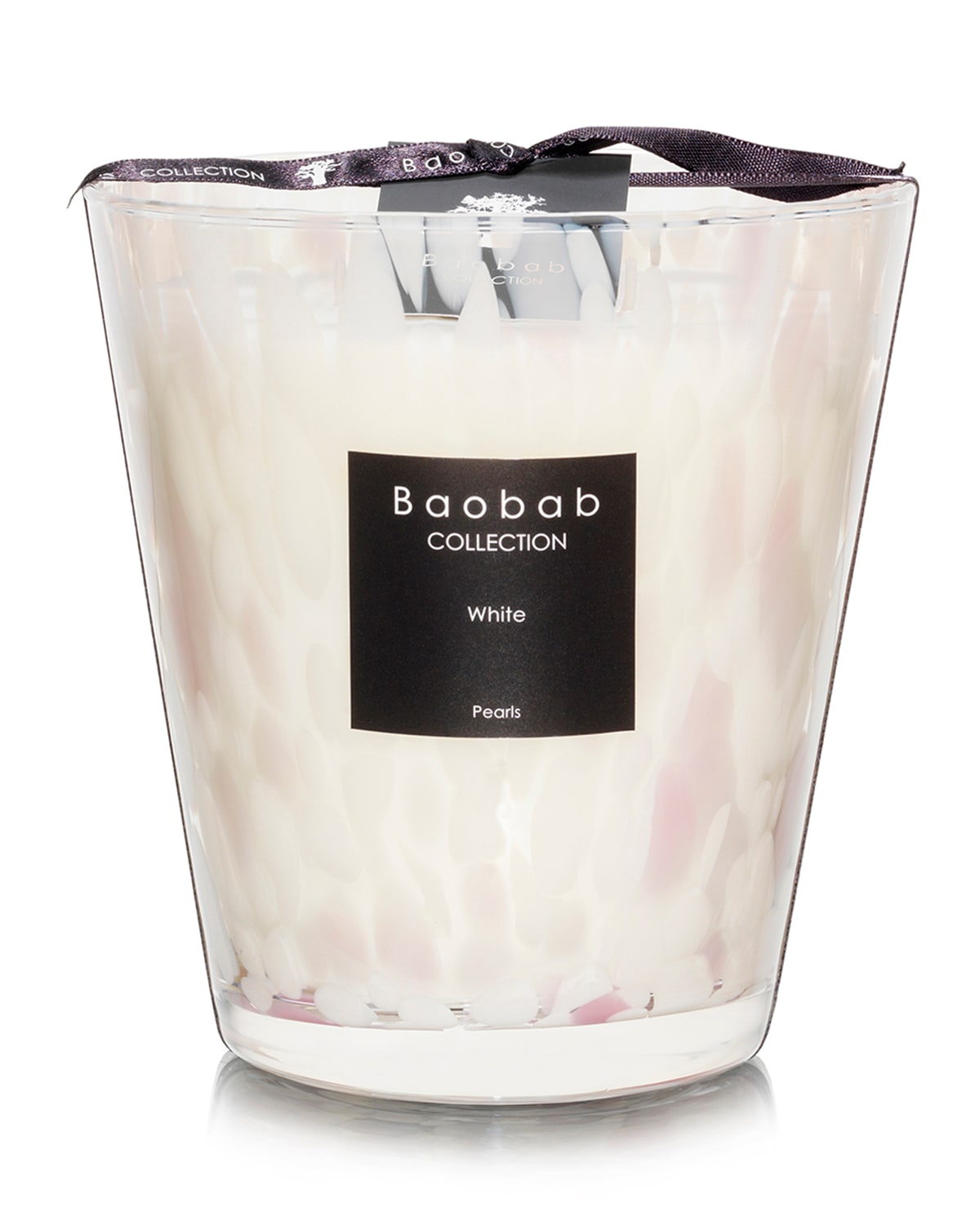 Shop Baobab Collection White Pearls Candle, 6.3" In White/pink