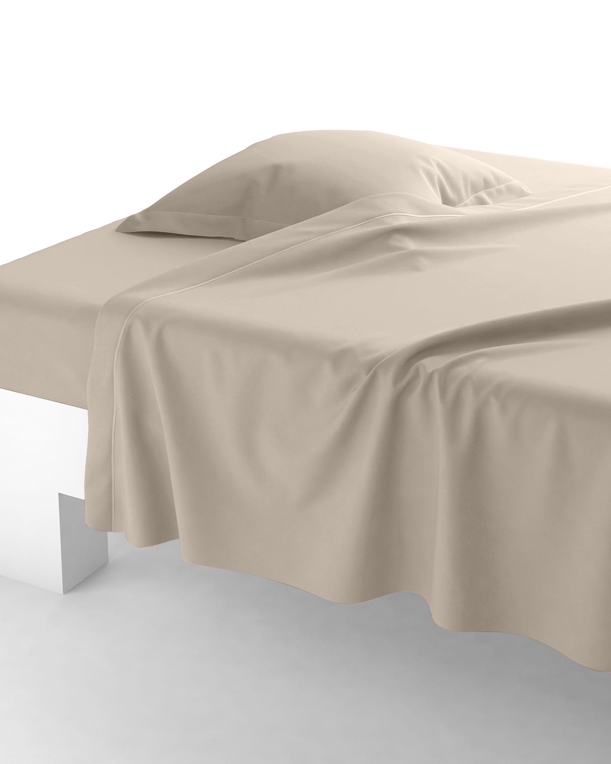 Anne De Solene Vexin 200 Thread-count Queen Flat Sheet In Coco