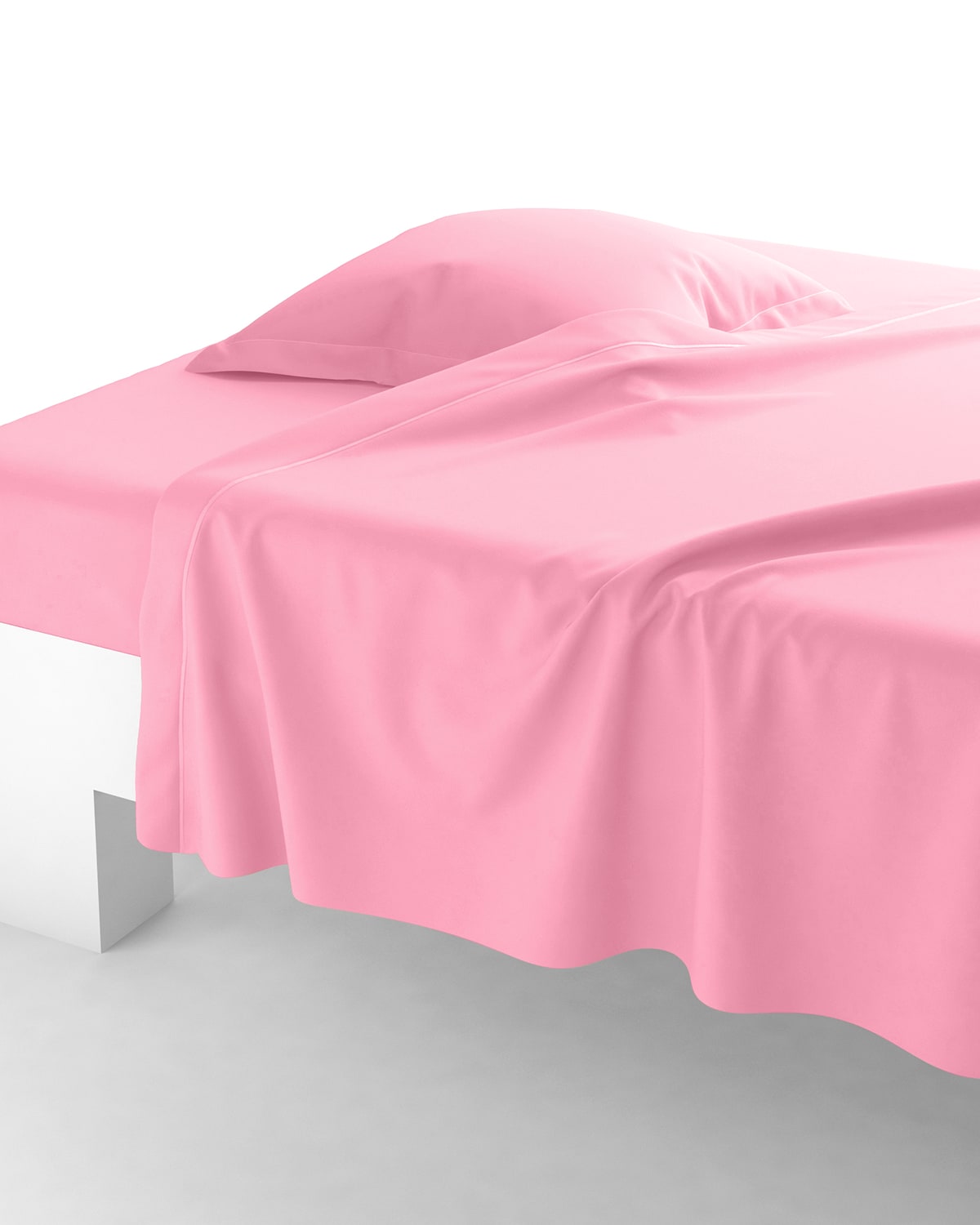 Anne De Solene Vexin 200 Thread-count Queen Flat Sheet In Pivoine