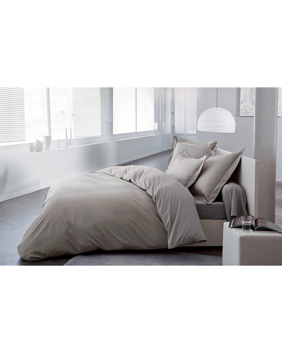 Anne De Solene Vexin 200 Thread-count King Duvet Cover In Grege