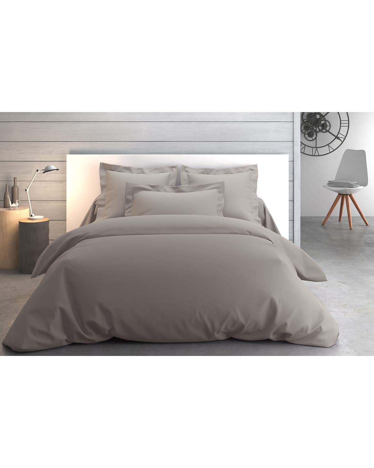 Anne De Solene Vexin 200 Thread-count King Duvet Cover In Brume