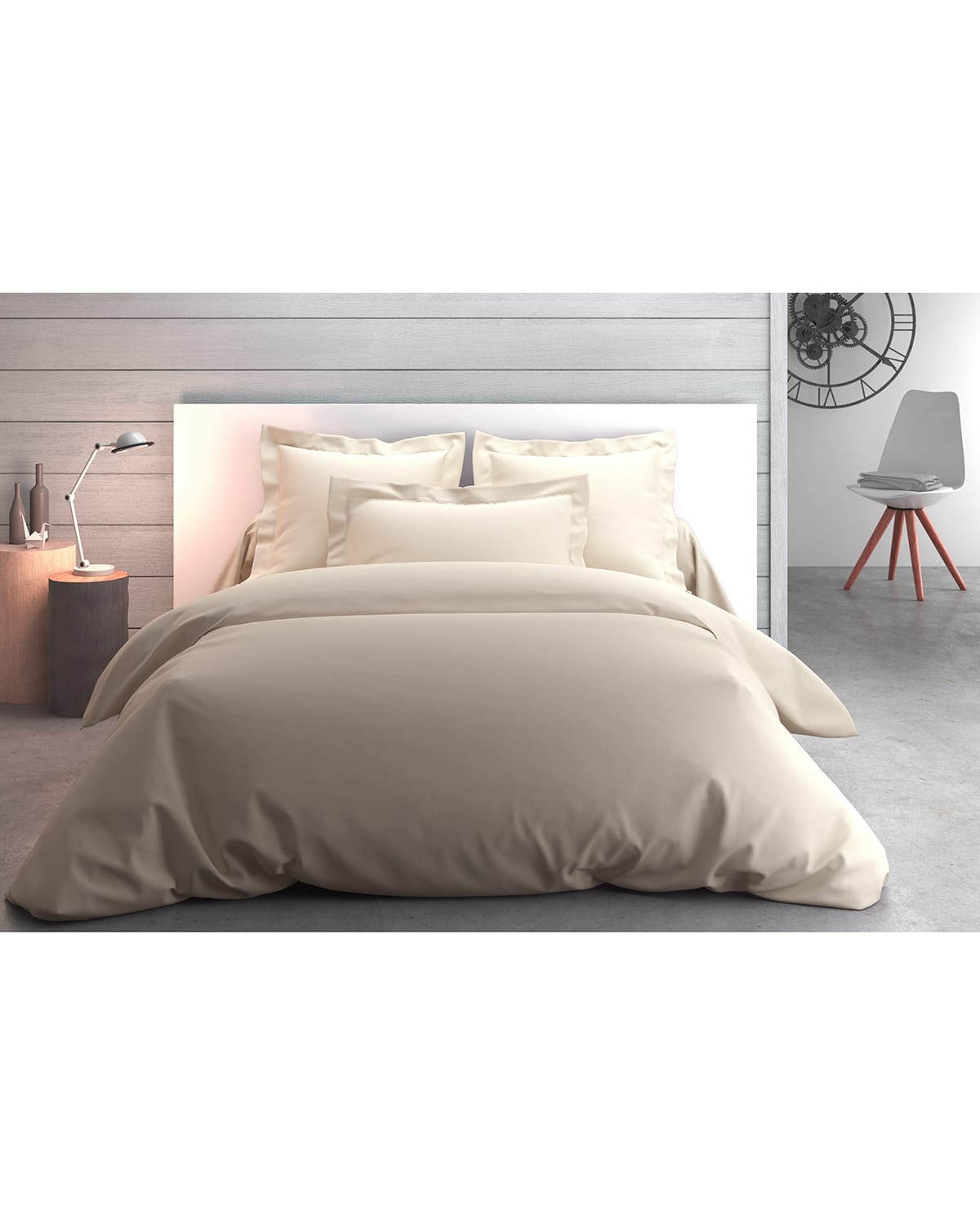 Anne De Solene Vexin 200 Thread-count Queen Duvet Cover In Coco